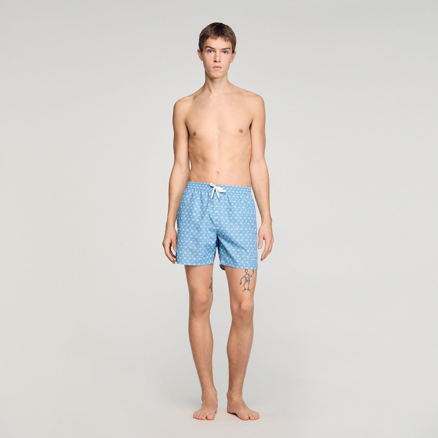 Maillot De Bain Catena Chain Print Swim Shorts Sky Blue