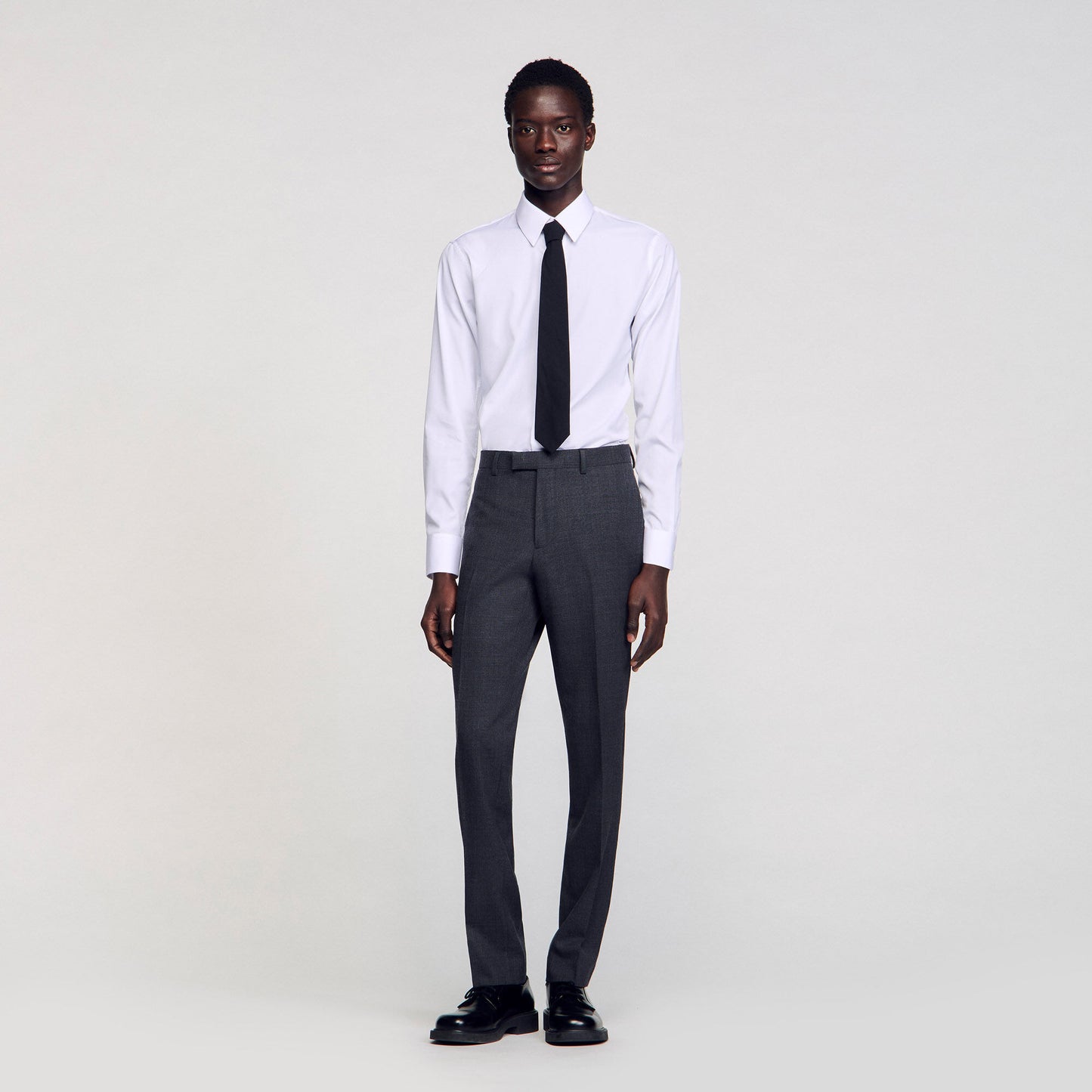 Wool Suit Trousers Mocked Grey