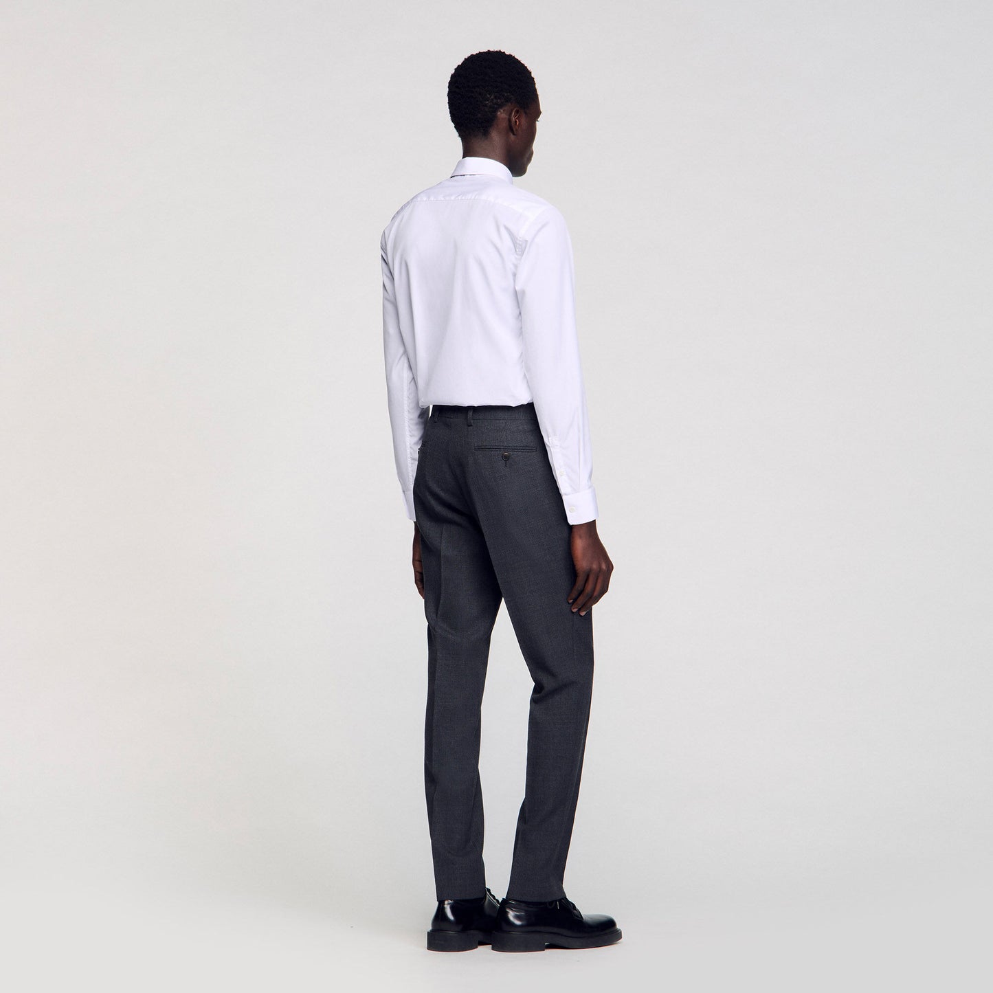 Wool Suit Trousers Mocked Grey