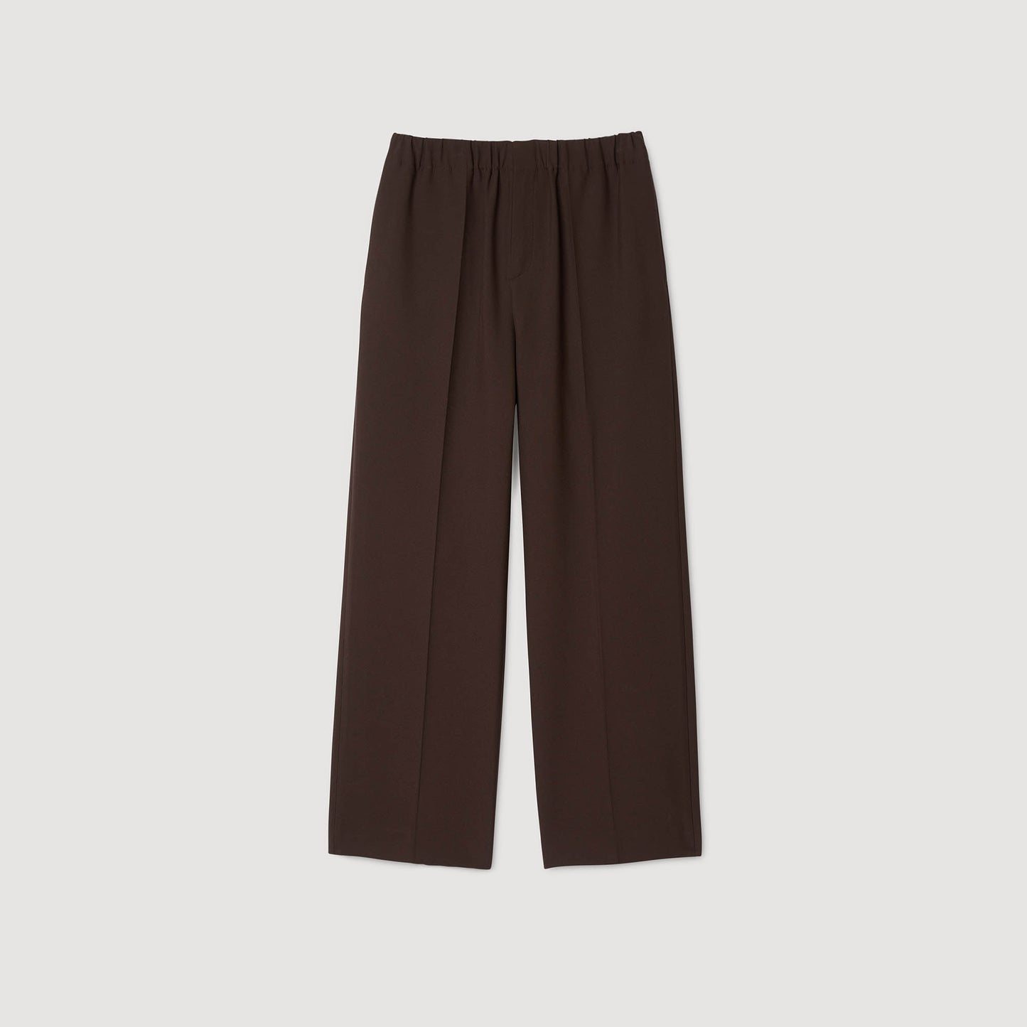 Large Jersey Wide-Leg Trousers Chocolate