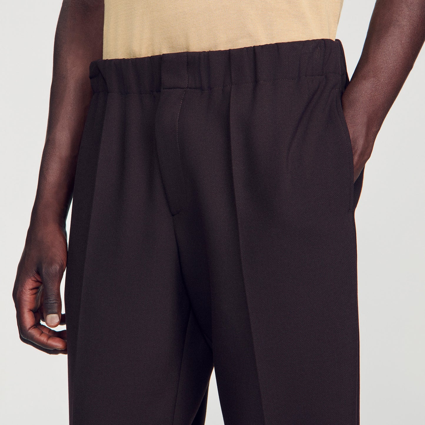 Large Jersey Wide-leg trousers Dark Taupe