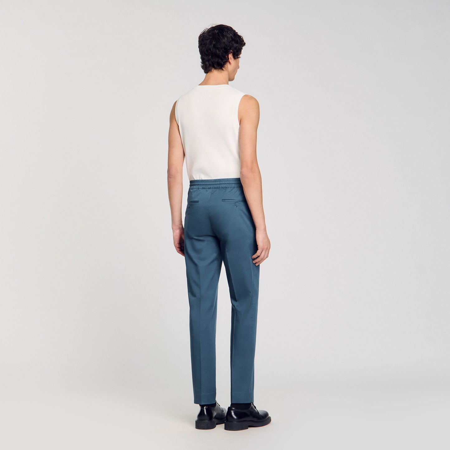Elasticated Straight-Leg Trousers Thunderstorm Blue