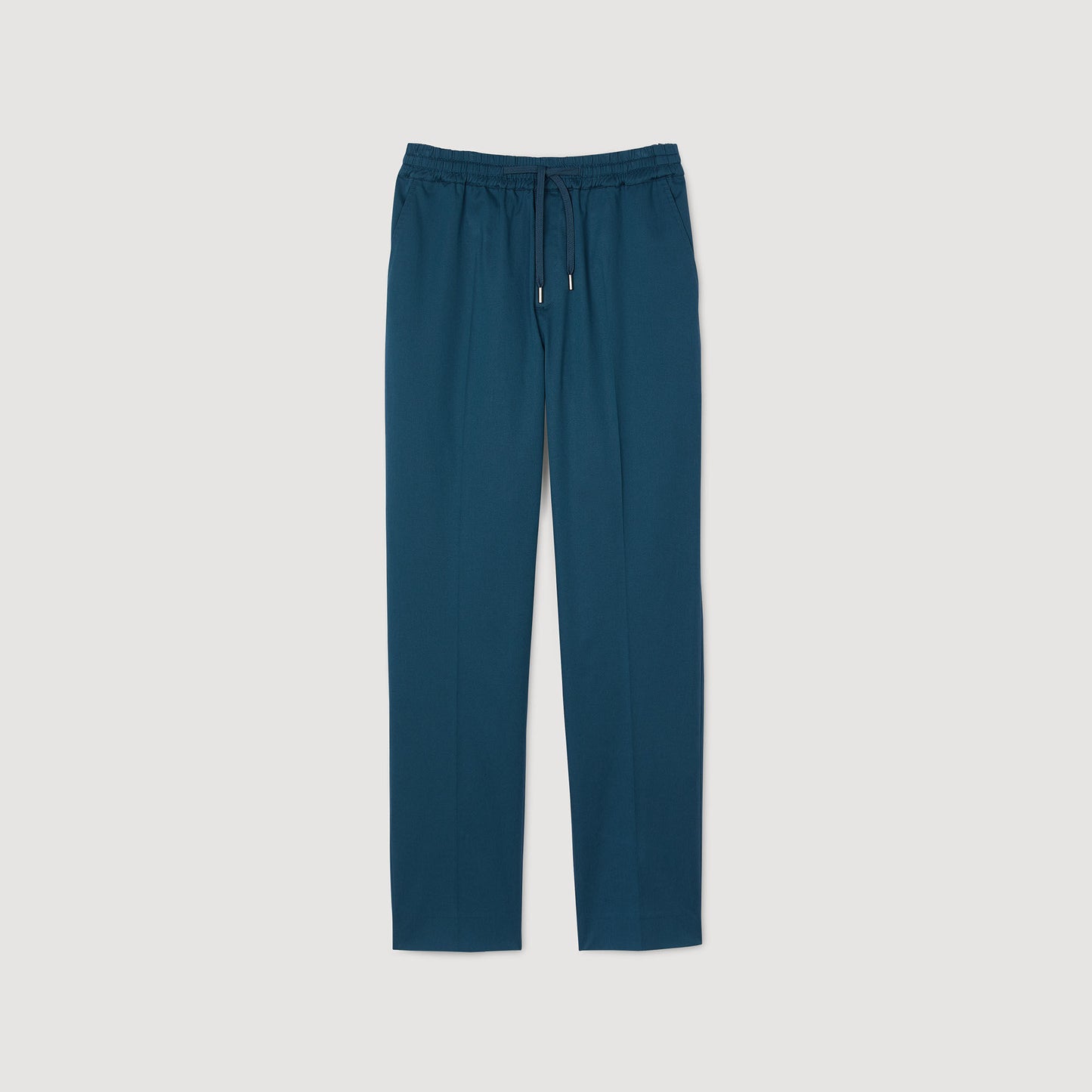 Elasticated Straight-Leg Trousers Thunderstorm Blue