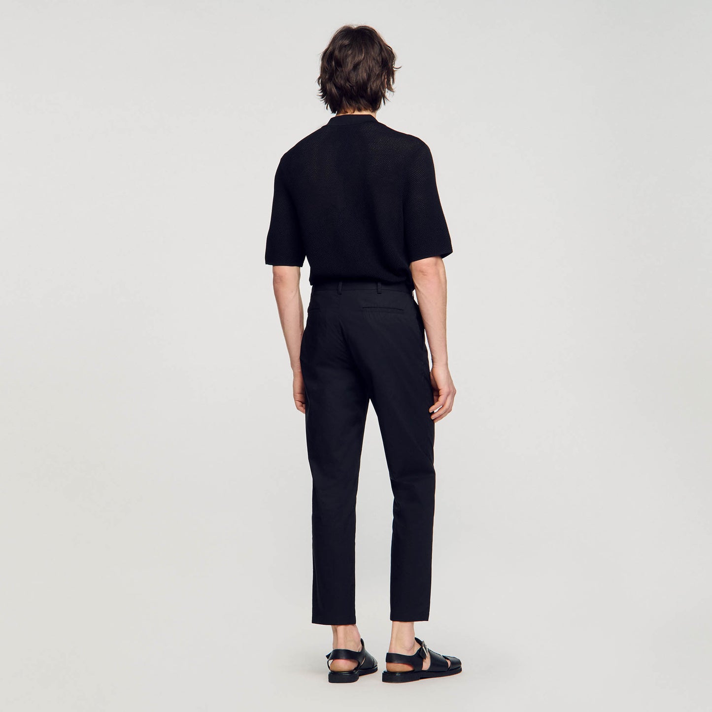 Cotton Carrot Cut Trousers Black