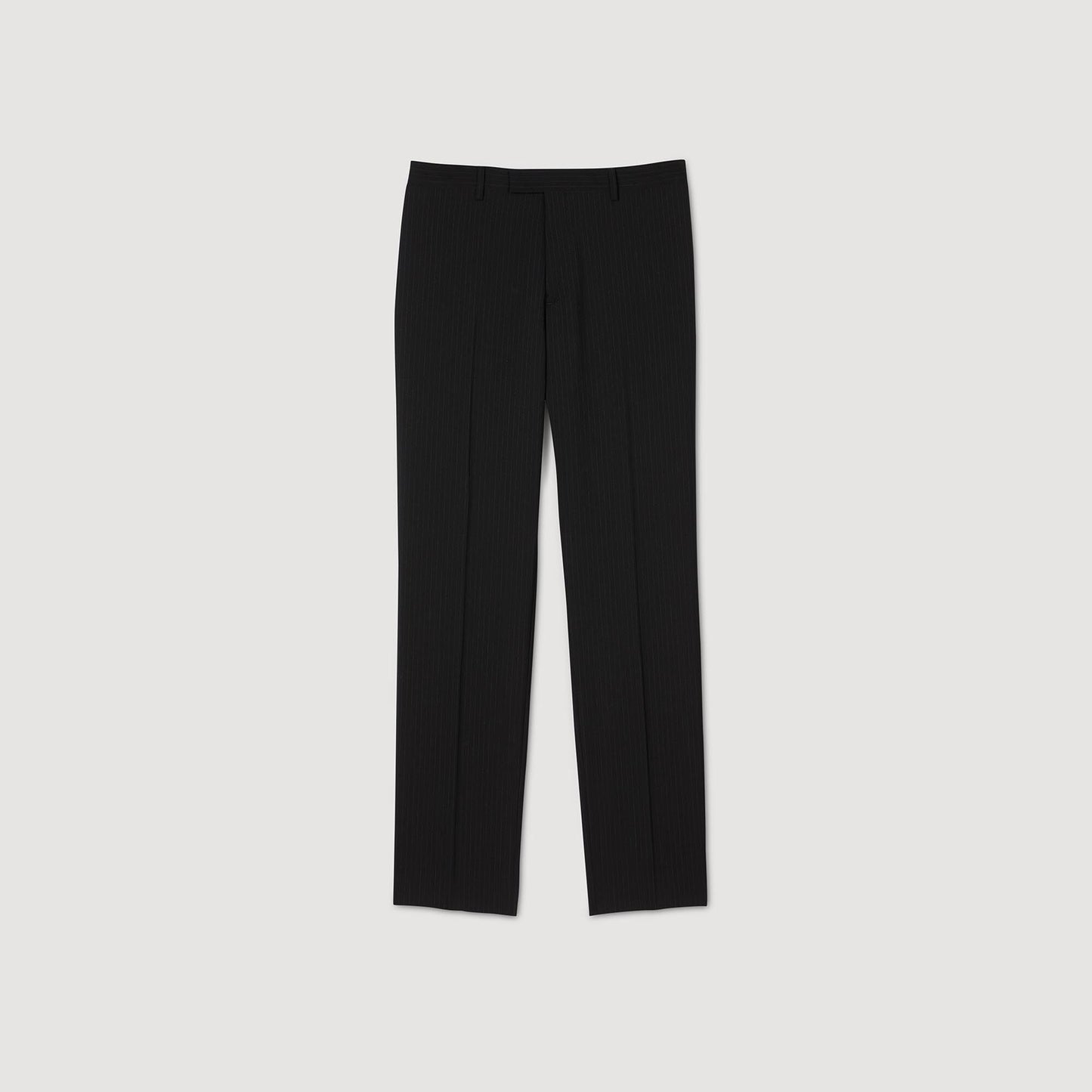 Chalk Striped Suit Trousers Black