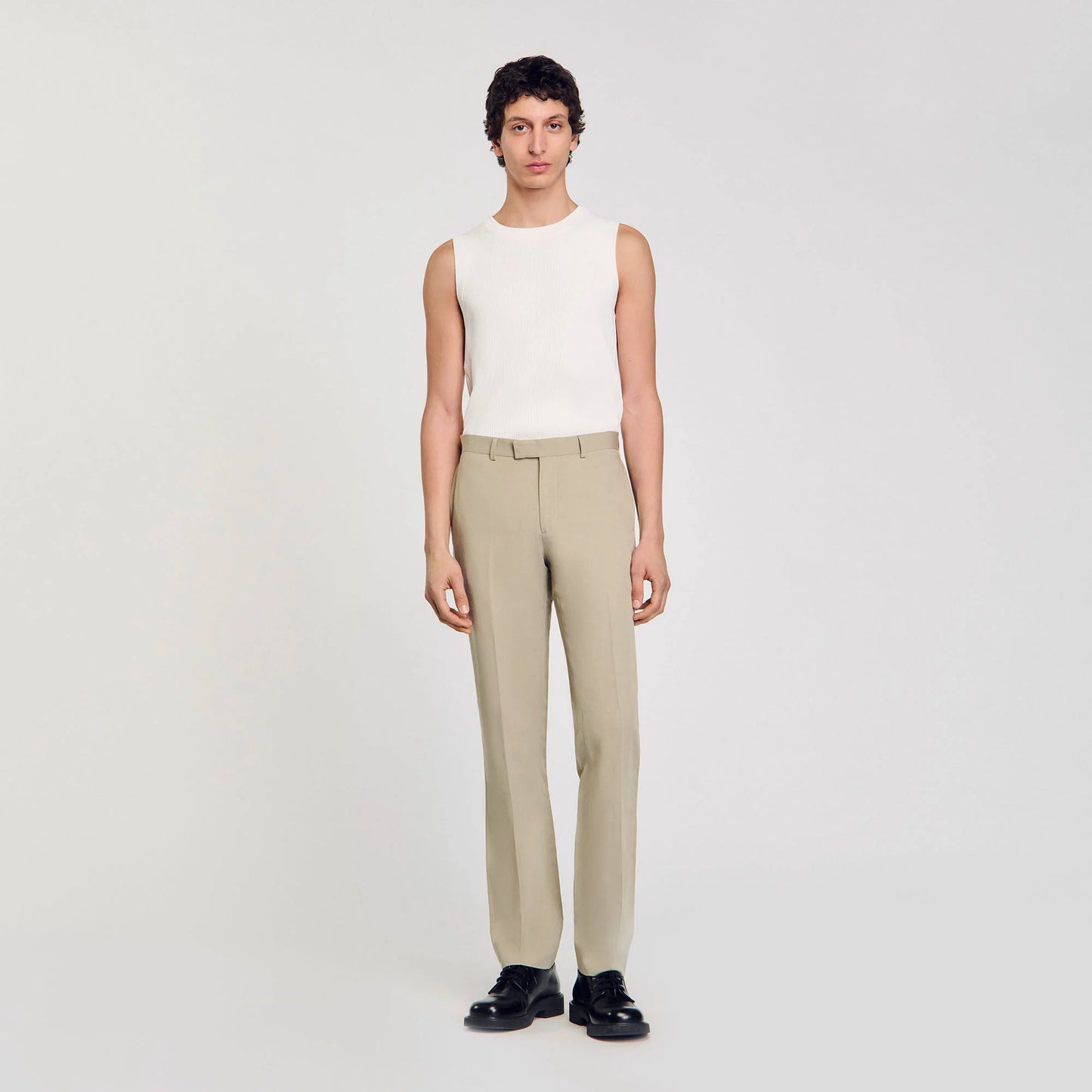 Formal Linen Suit Trousers Light Kaki.
