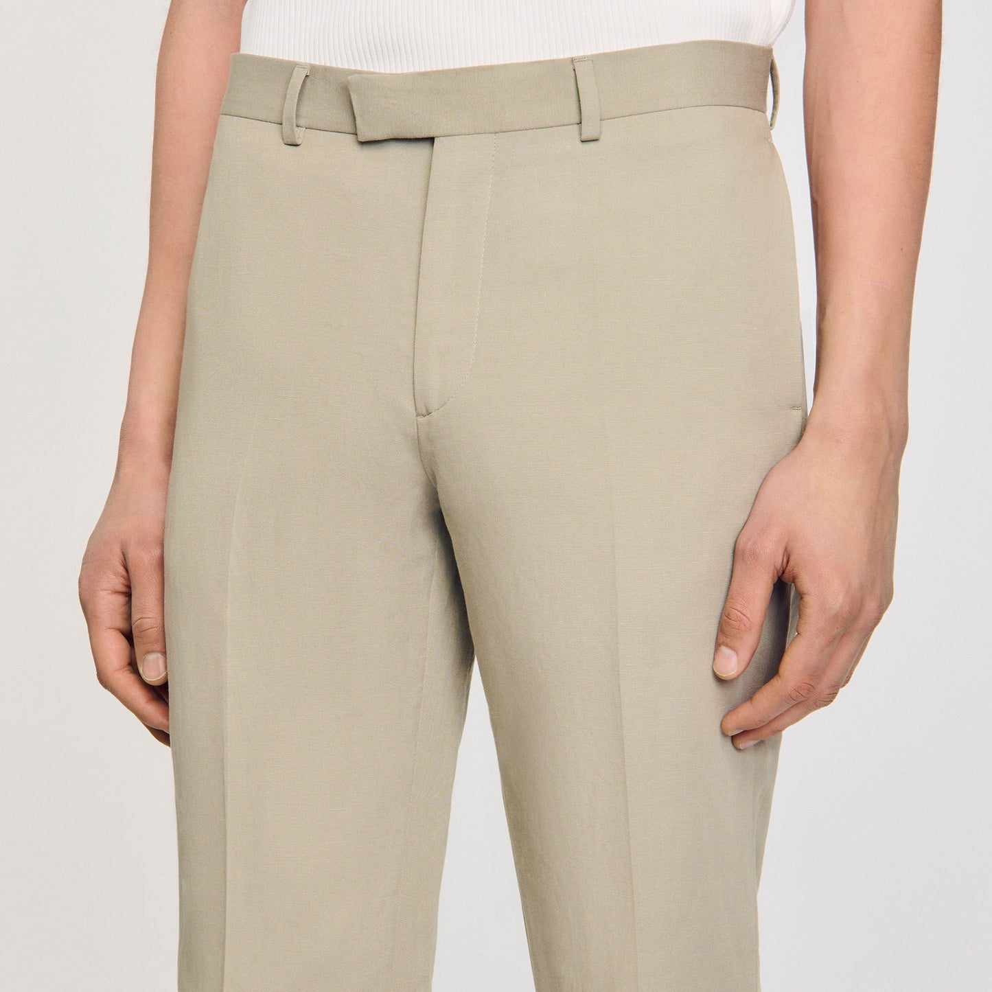 Formal Linen Suit Trousers Light Kaki.