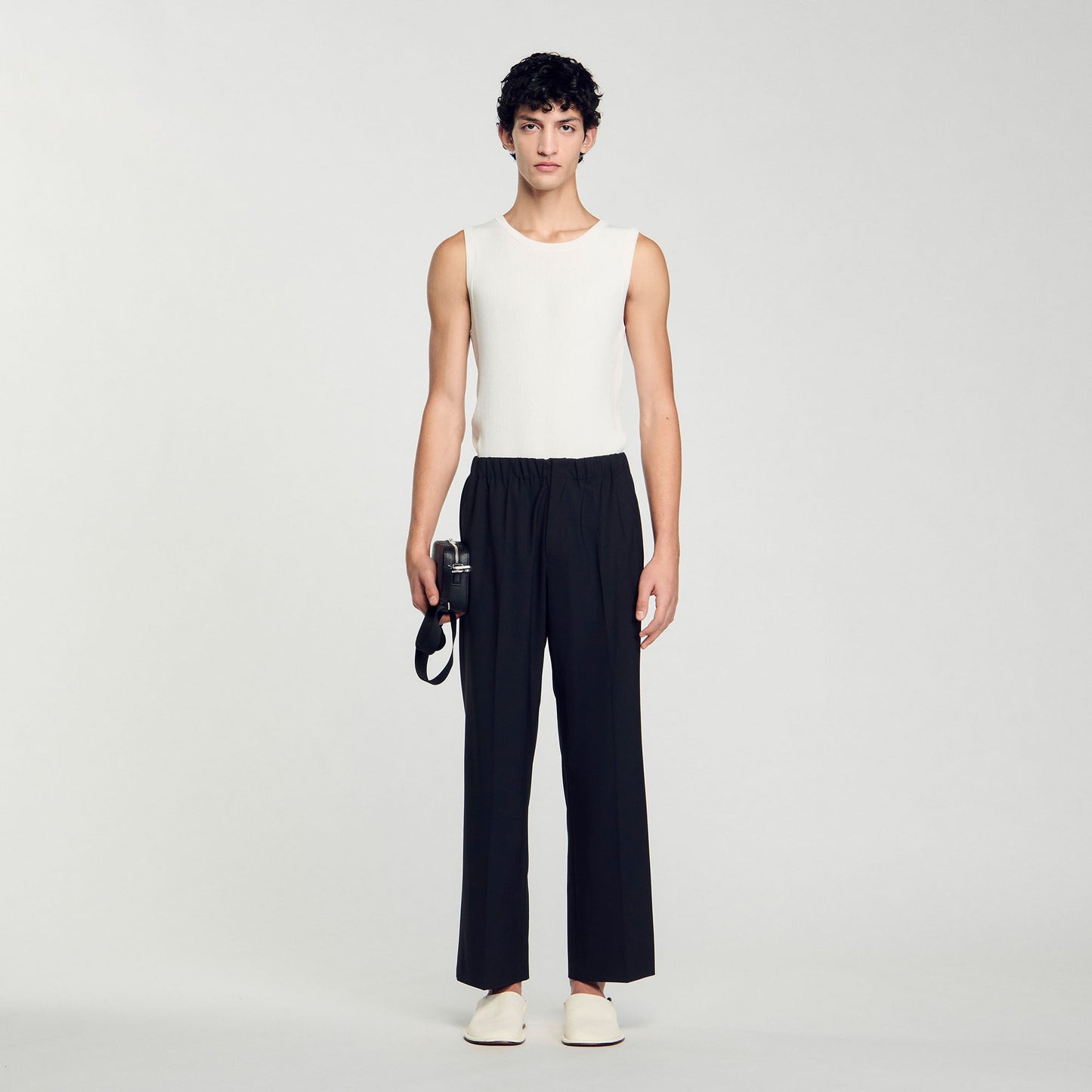 Wide-Leg Trousers Black