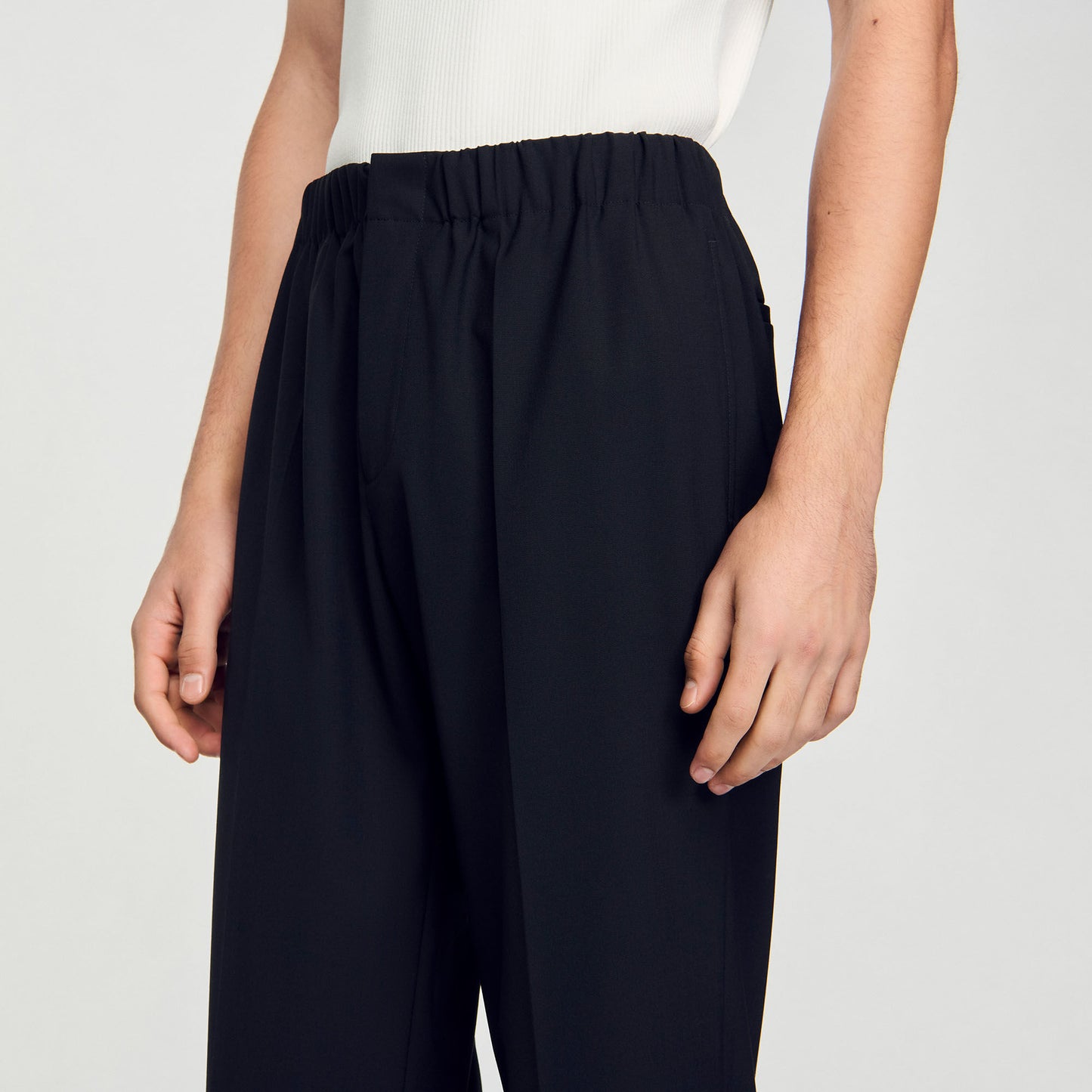 Wide-Leg Trousers Black
