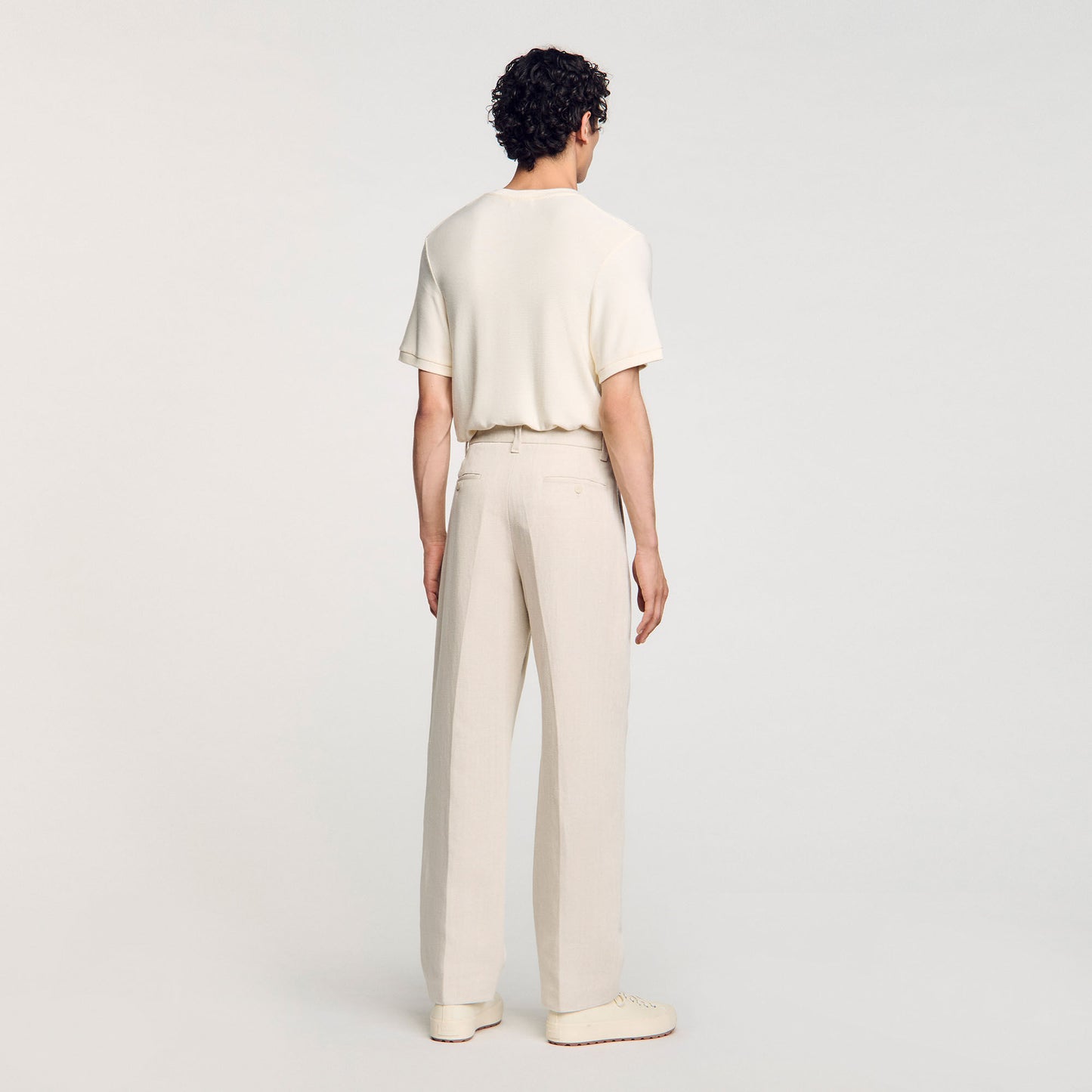 Gerard Pant Linen Wide-Leg Trousers With Creases Oats