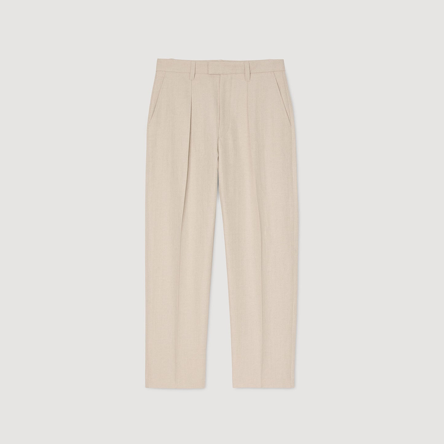 Gerard Pant Linen Wide-Leg Trousers With Creases Oats
