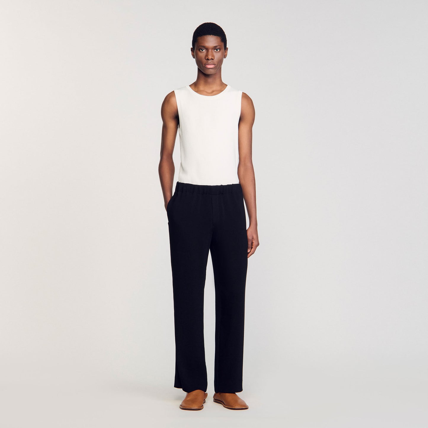 Micropleated Pant Pleated Trousers Black