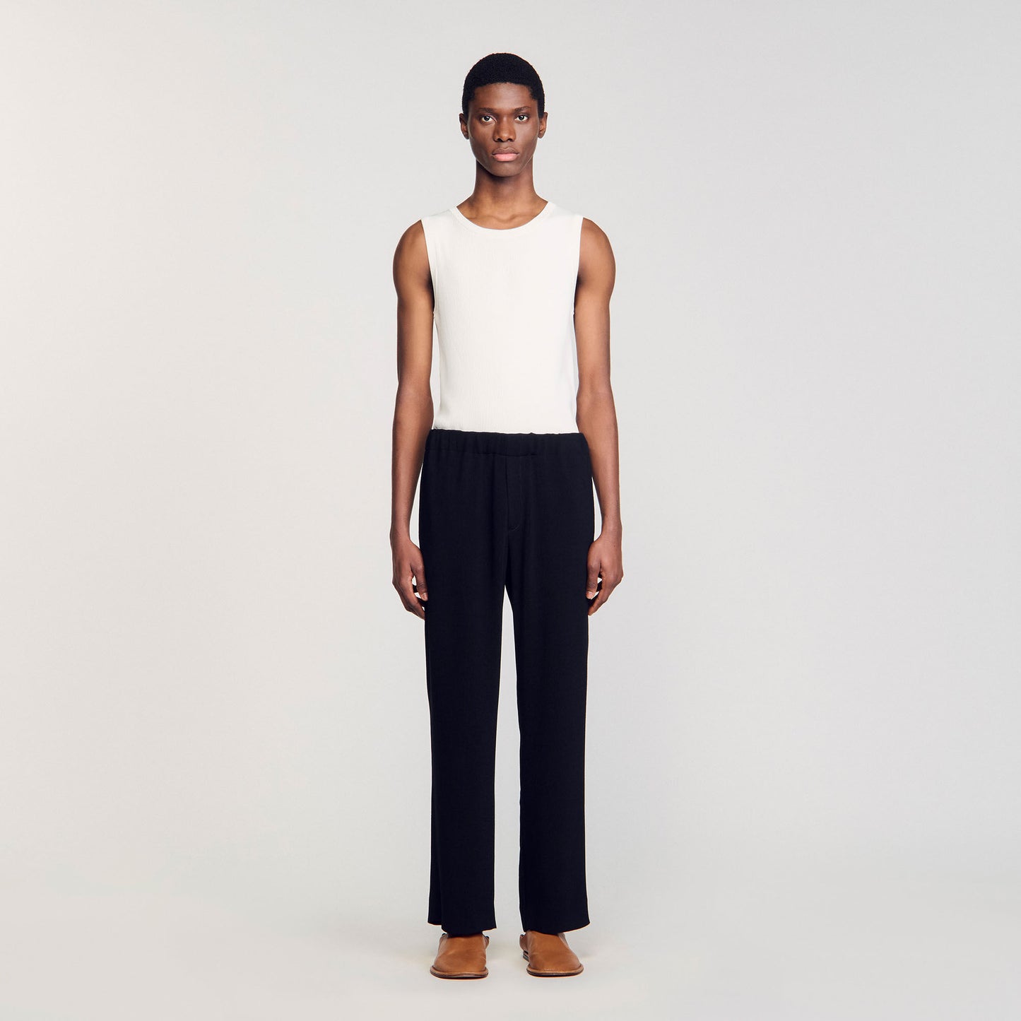 Micropleated Pant Pleated Trousers Black
