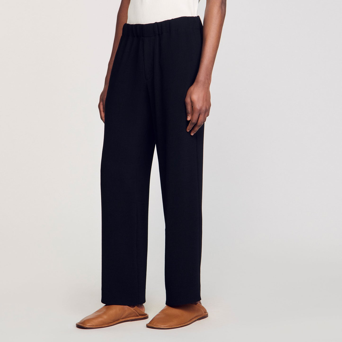 Micropleated Pant Pleated Trousers Black