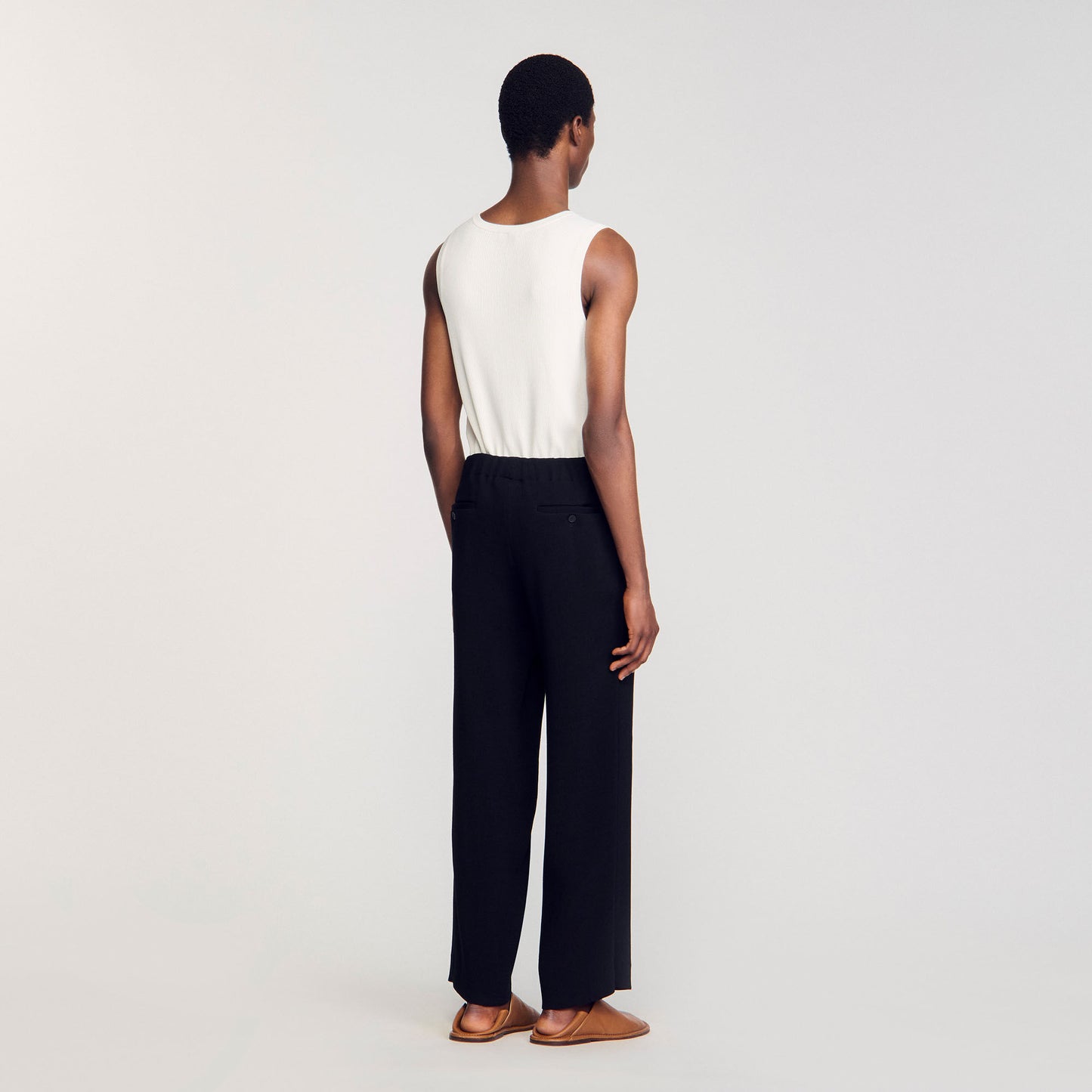 Micropleated Pant Pleated Trousers Black