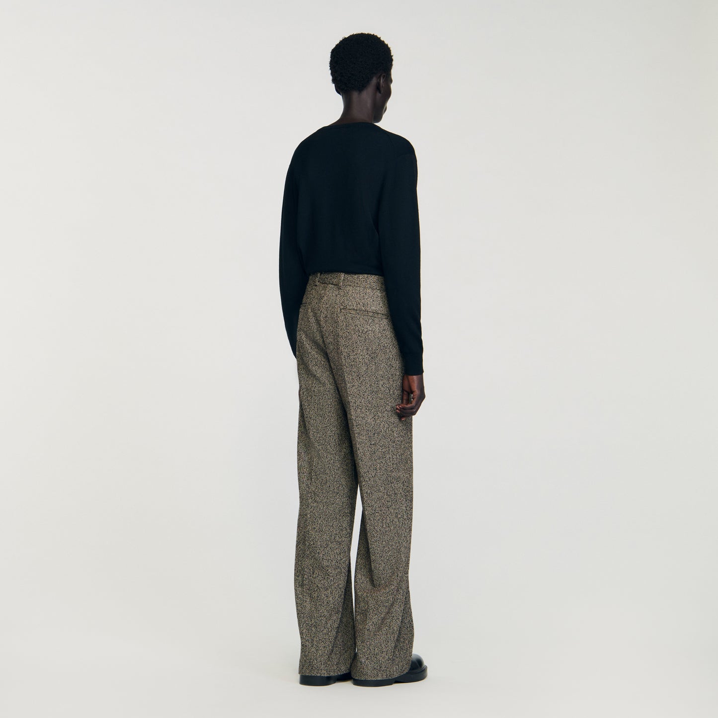 Tweed Suit Wide-Leg Suit Trousers String Chine