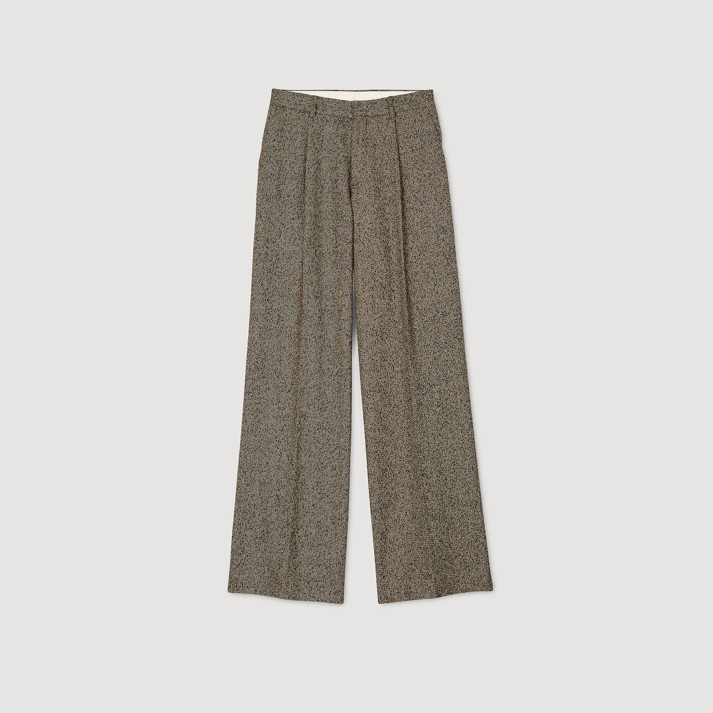 Tweed Suit Wide-Leg Suit Trousers String Chine