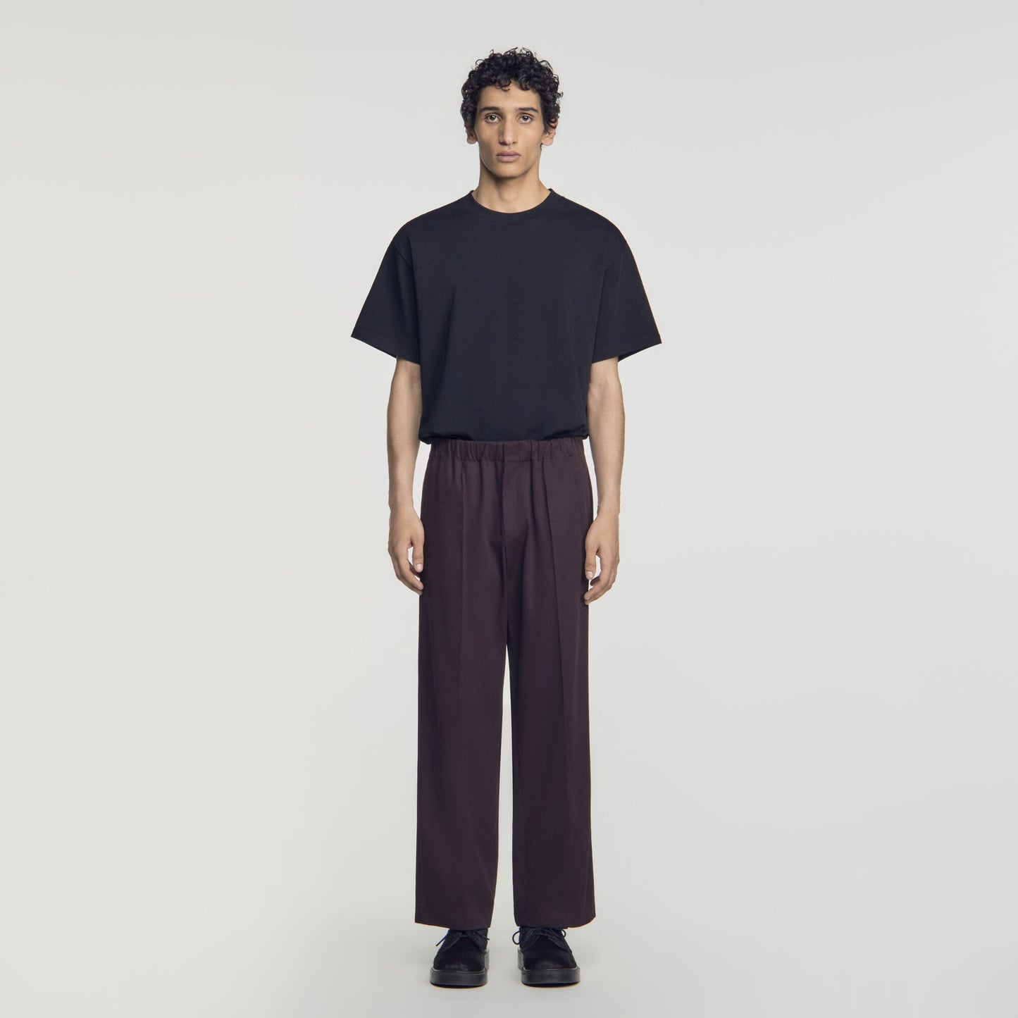 Alpha Cotton Large Straight Leg Trousers Chocolate