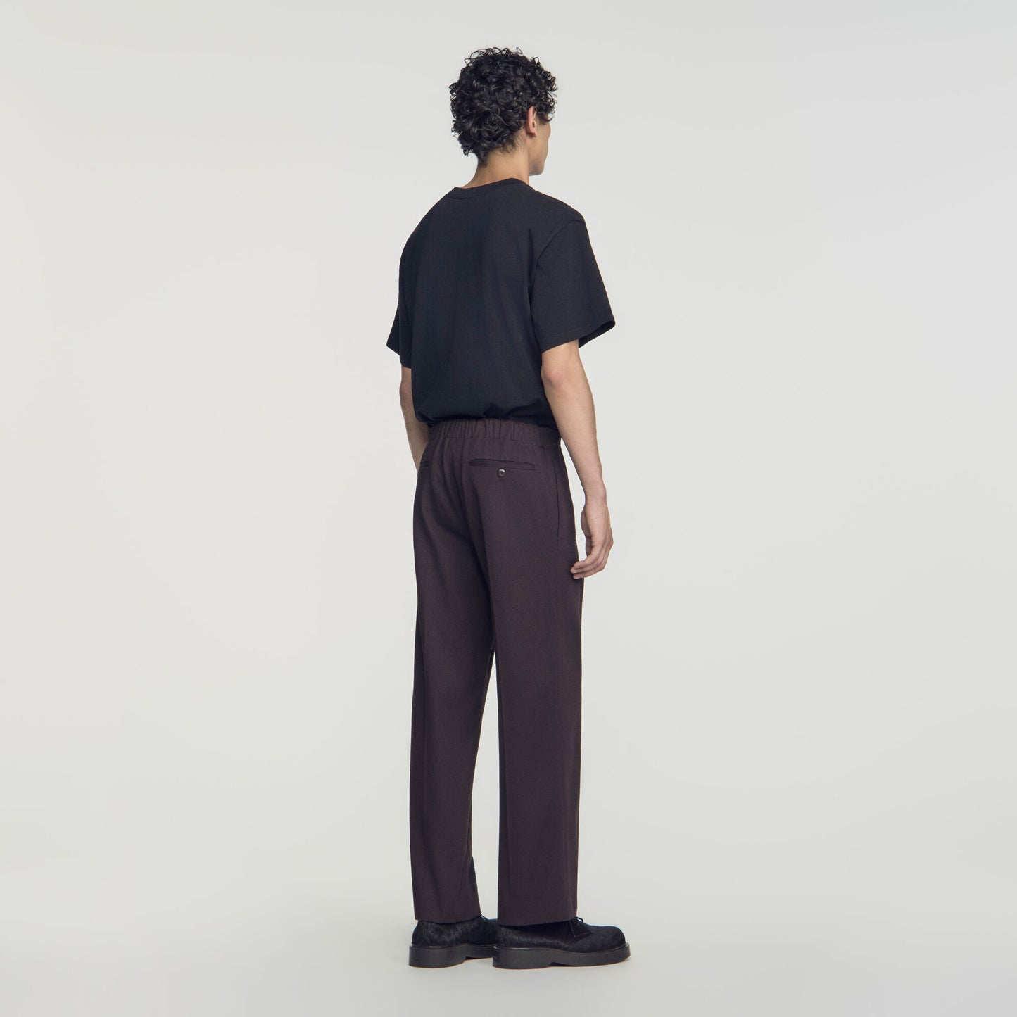 Alpha Cotton Large Straight Leg Trousers Chocolate