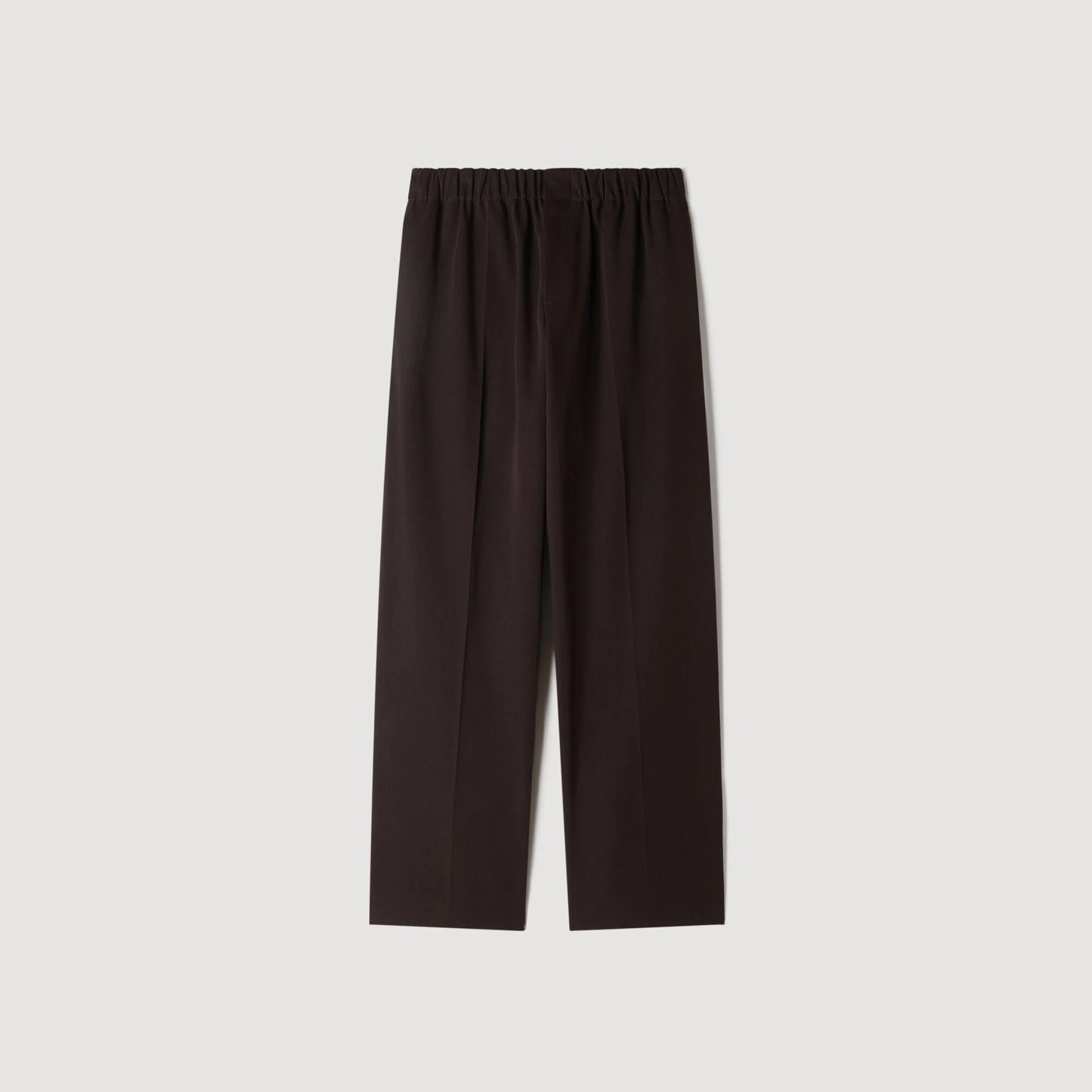 Alpha Cotton Large Straight Leg Trousers Chocolate
