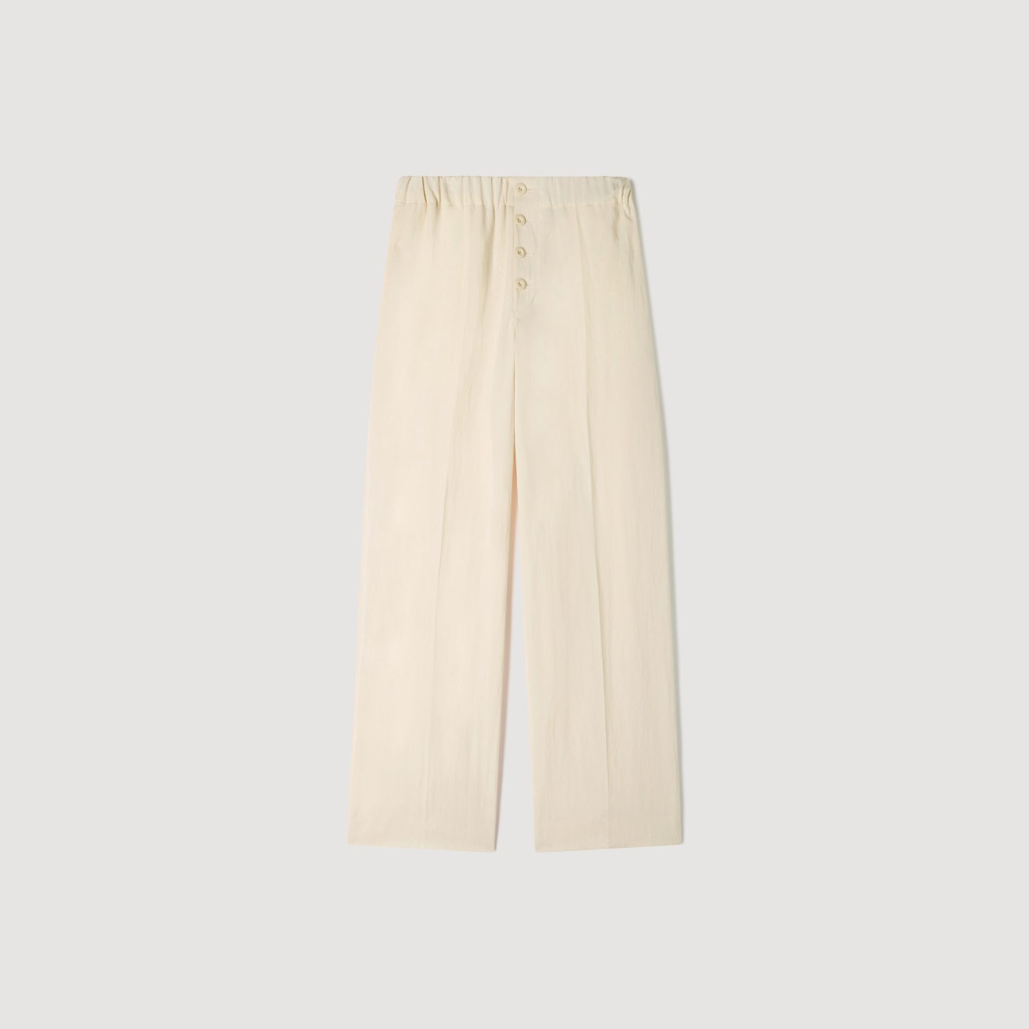 Pyjama Buttons Pant Flowing Elasticated Trousers Butter Cream