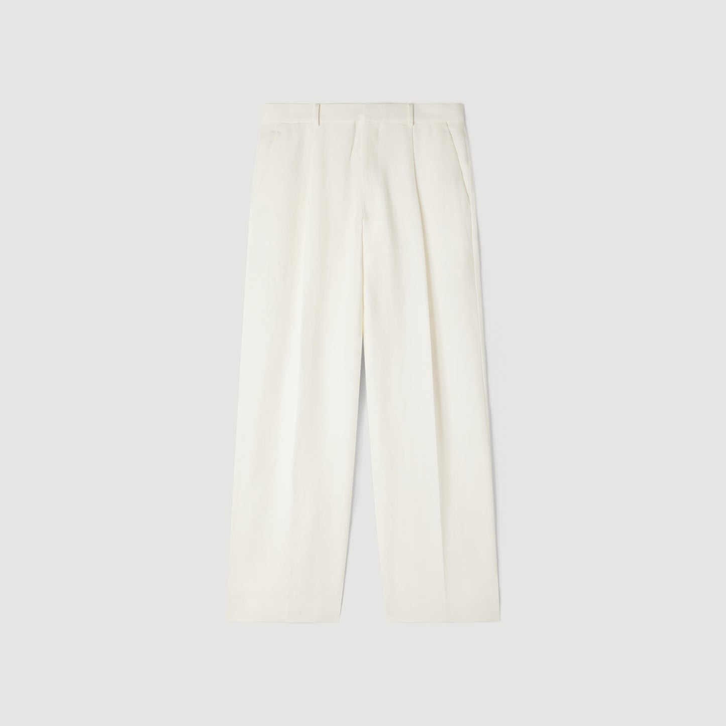 Croise Mode Lin Linen Suit Trousers WHITE
