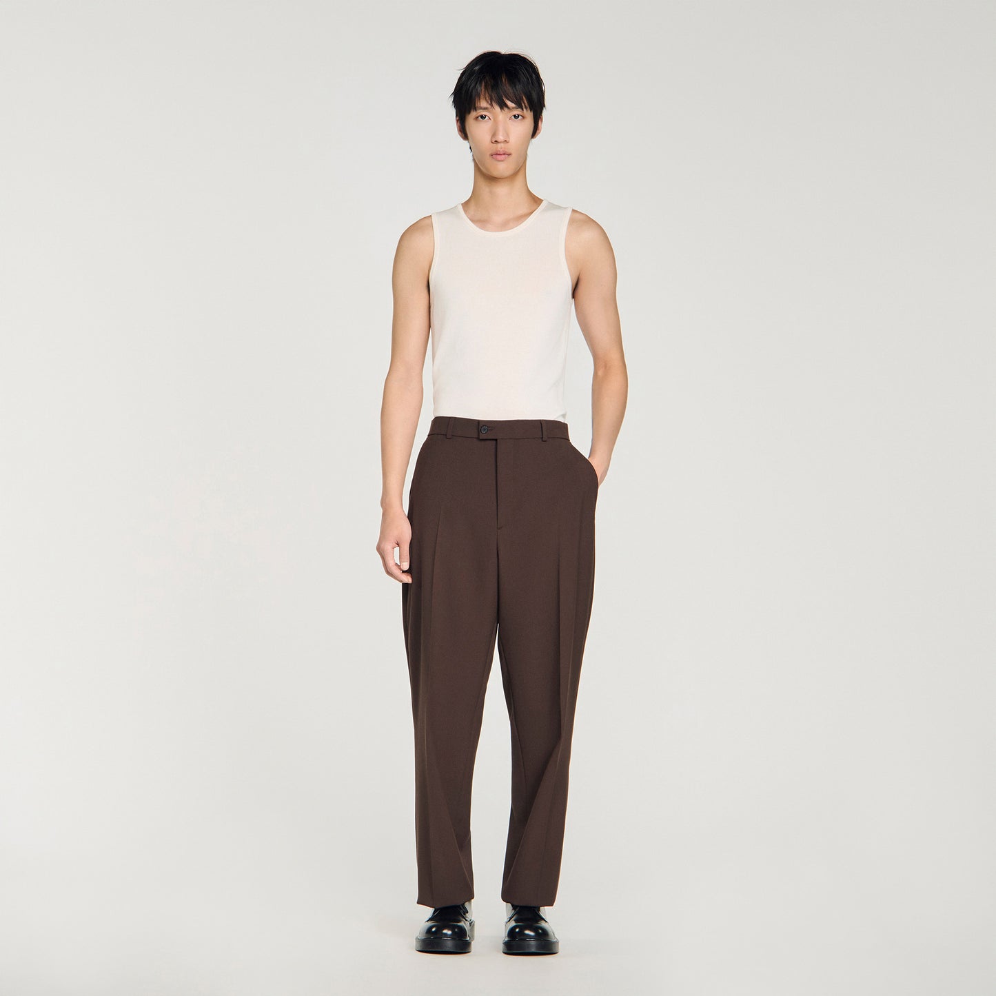 Oversize Suit Oversized Wool Trousers Chocolate