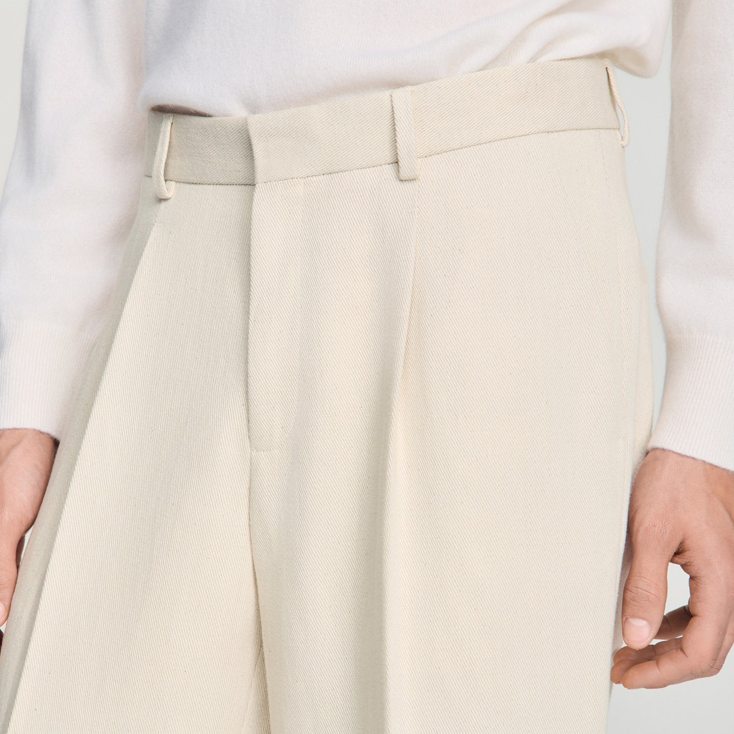 Pierre Pants Linen Straight Leg Trousers Ecru