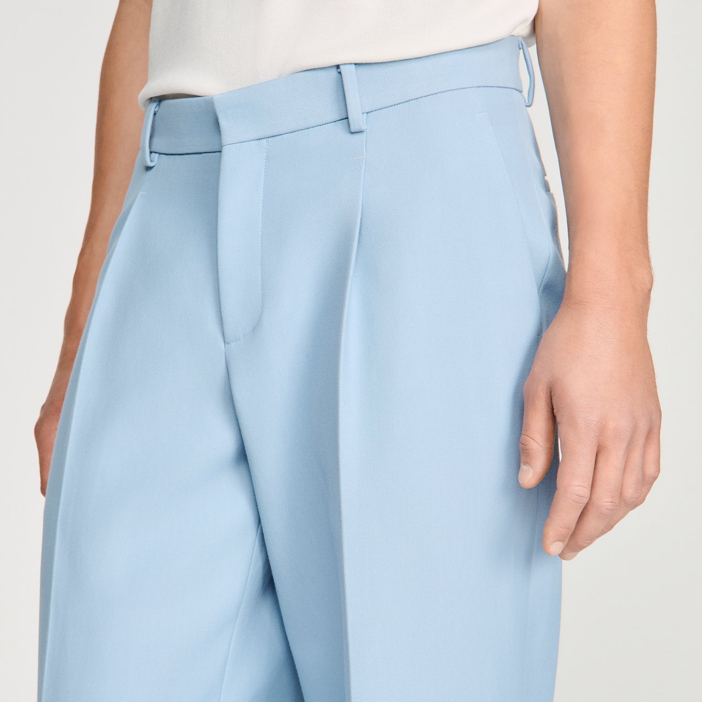 Pierre Straight Leg Trousers Sky Blue
