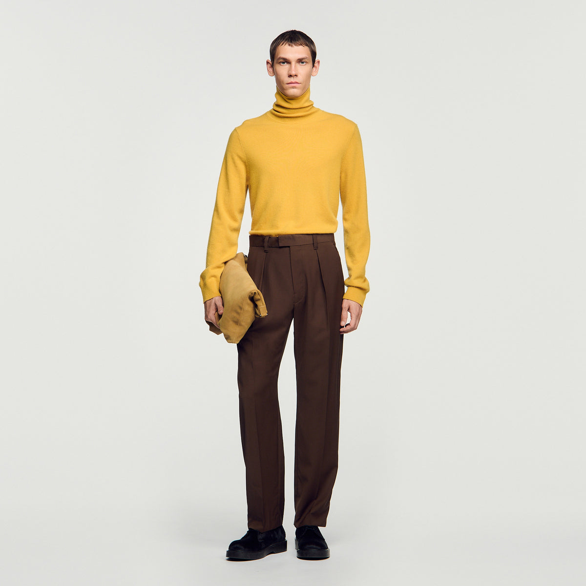 Gerard Pants Wool Wide-leg wool trousers Tabac Fonce