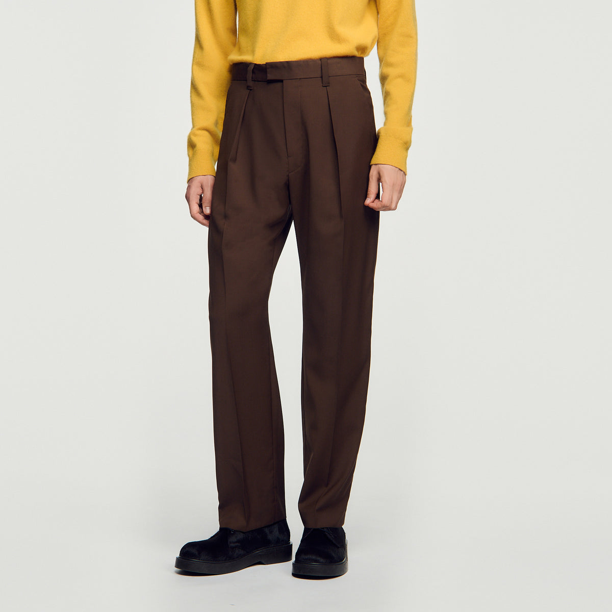 Gerard Pants Wool Wide-leg wool trousers Tabac Fonce