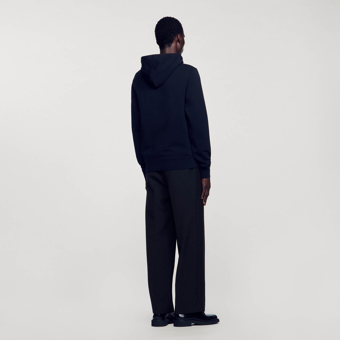 Hoodie Sweatshirt With Logo Embroidery - Black Black