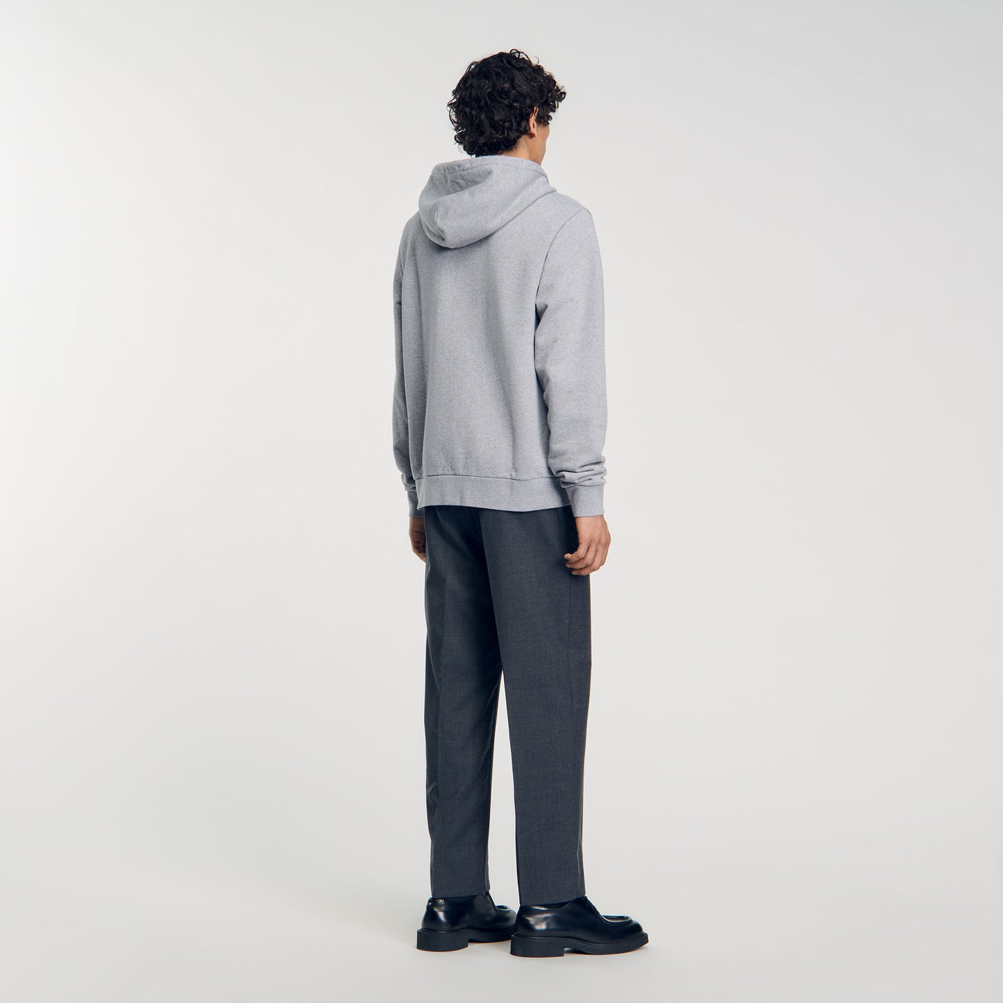 Sandro Zip Heather Hoodie Mocked Grey