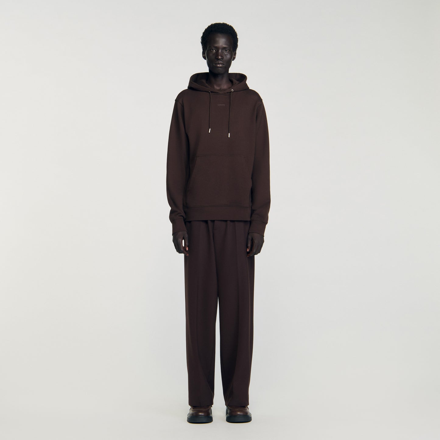 Rubber Sandro Hoodie Logo Hoodie Chocolate