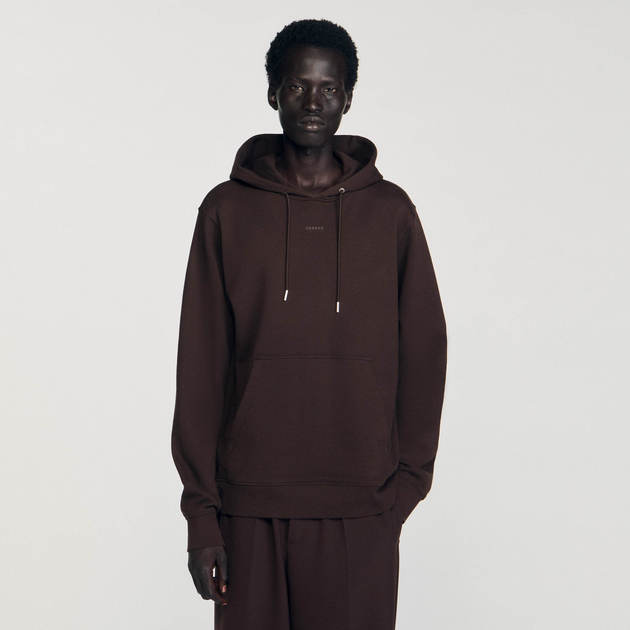 Rubber Sandro Hoodie Logo Hoodie Chocolate