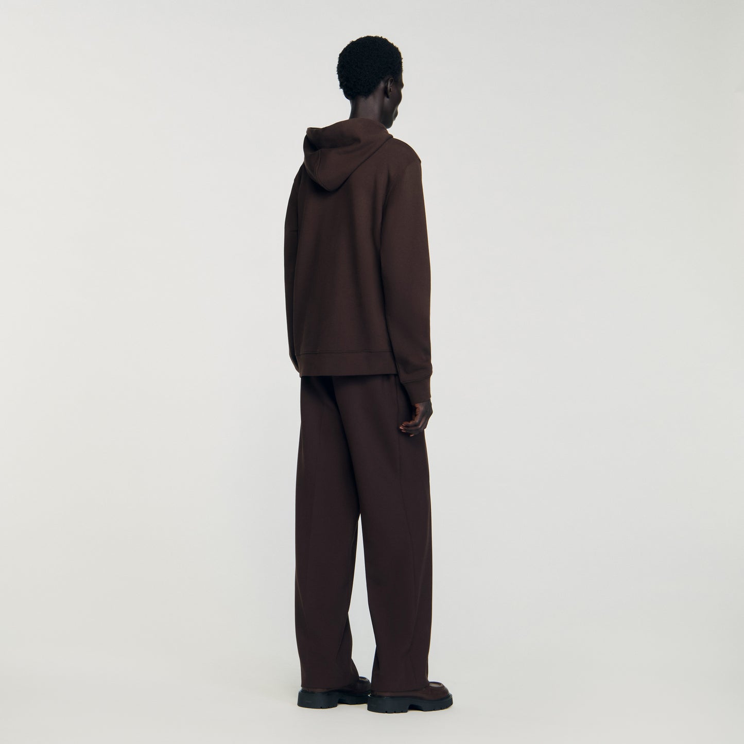 Rubber Sandro Hoodie Logo Hoodie Chocolate