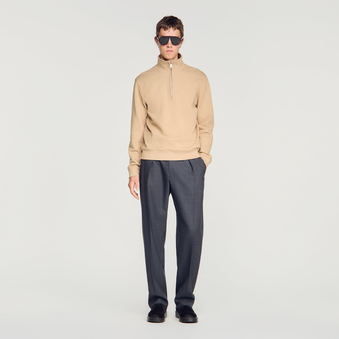 Half Zip Sweater Sweatshirts Cappucino