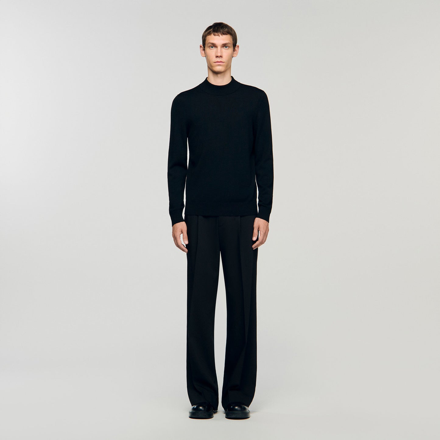 Industrial Funnel Neck Sweater BLACK