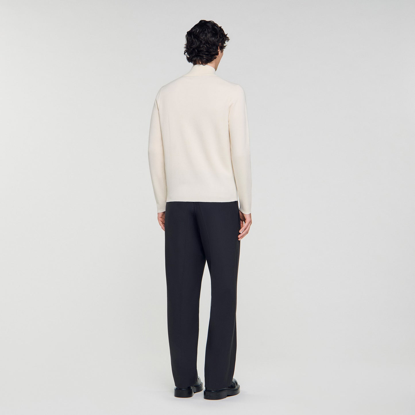 Zip Sweater Wool Jumper With Zip Collar Off White