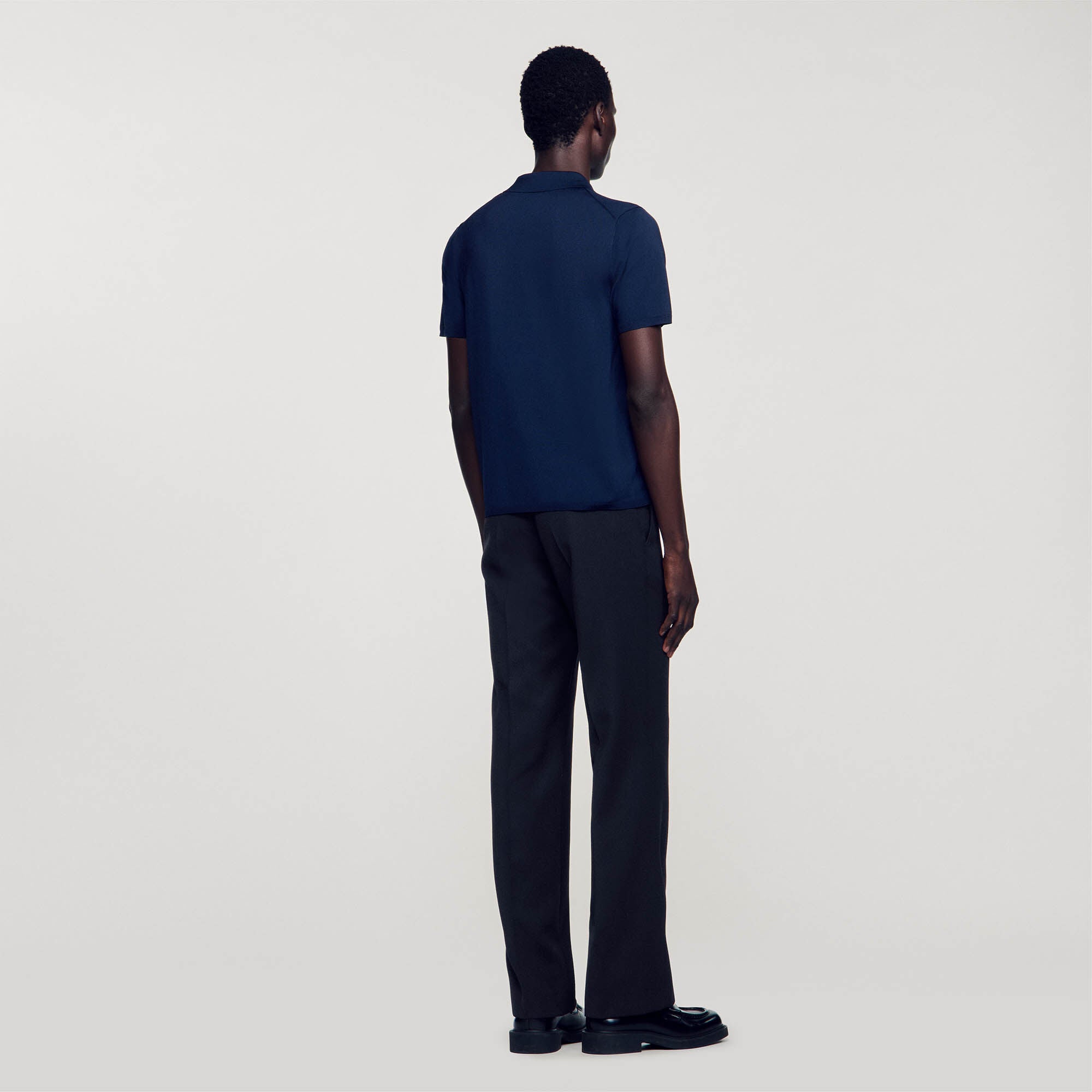 Knitted Polo Shirt Navy Blue