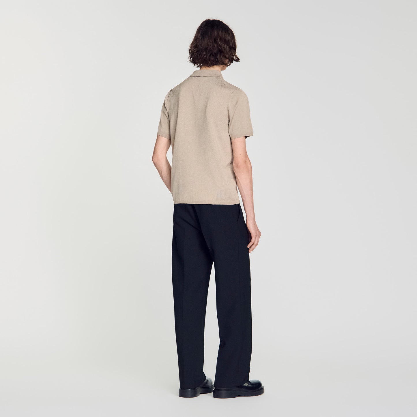 Pablo Short-sleeve knitted polo shirt Light Taupe