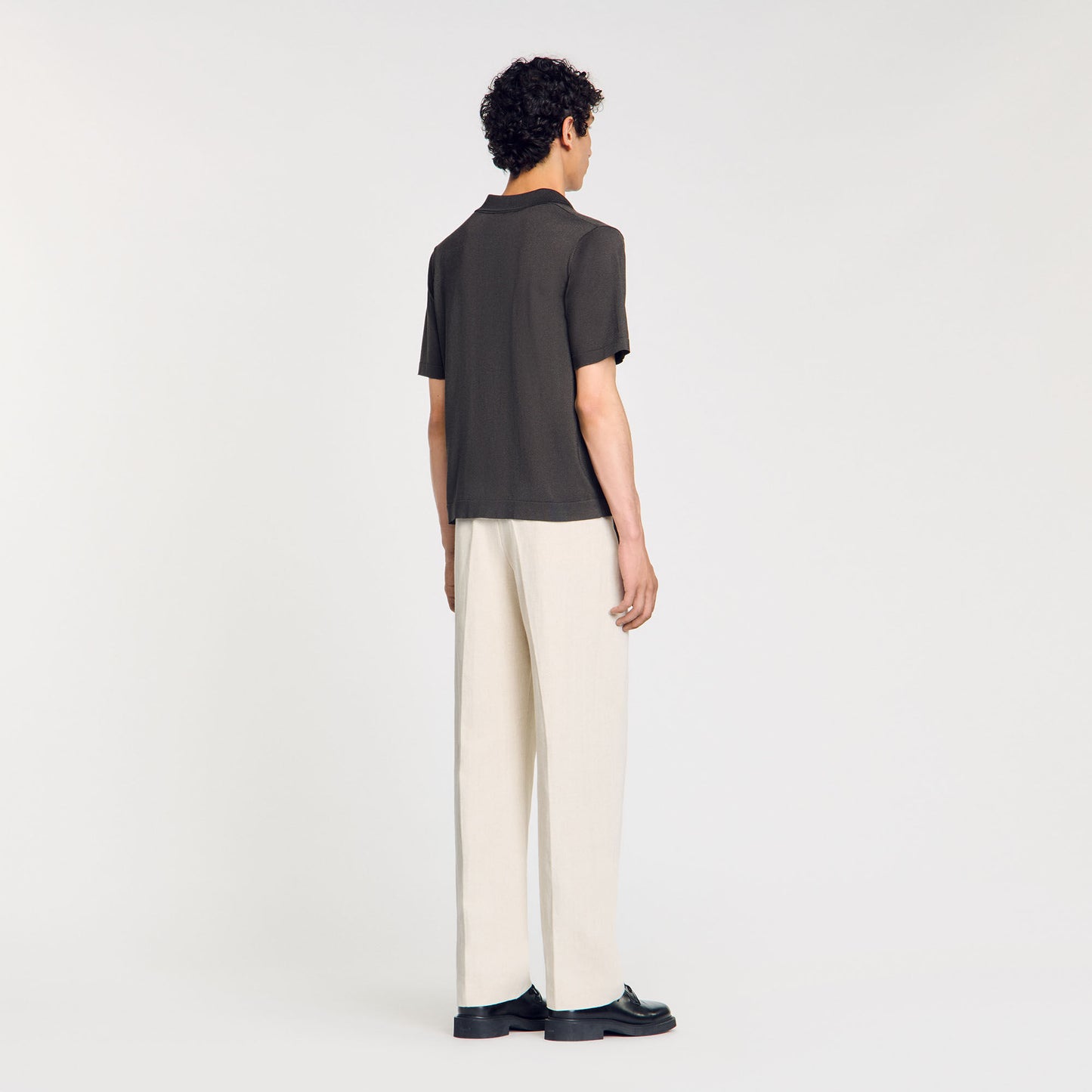 Knit Shirt Short-Sleeved Shirt Dark Kaki.