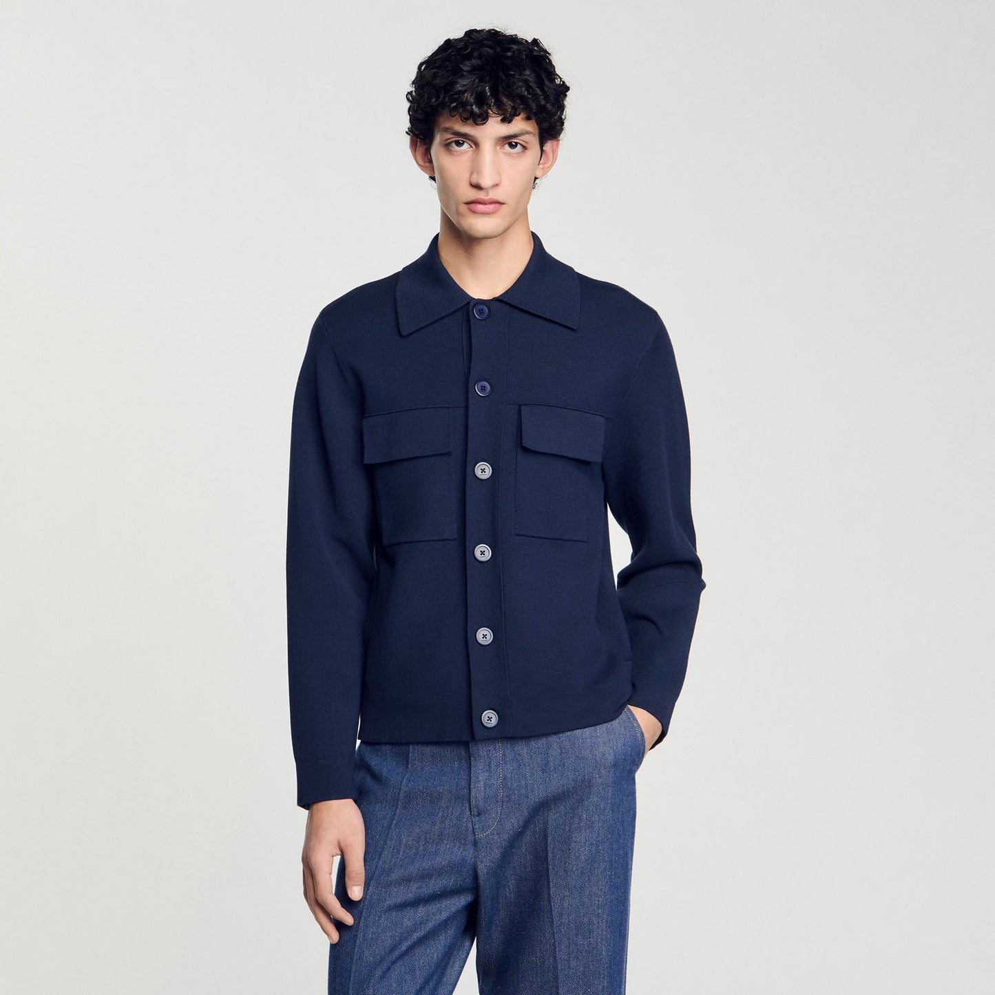 Home Cardigan Knit Jacket Midnight Blue