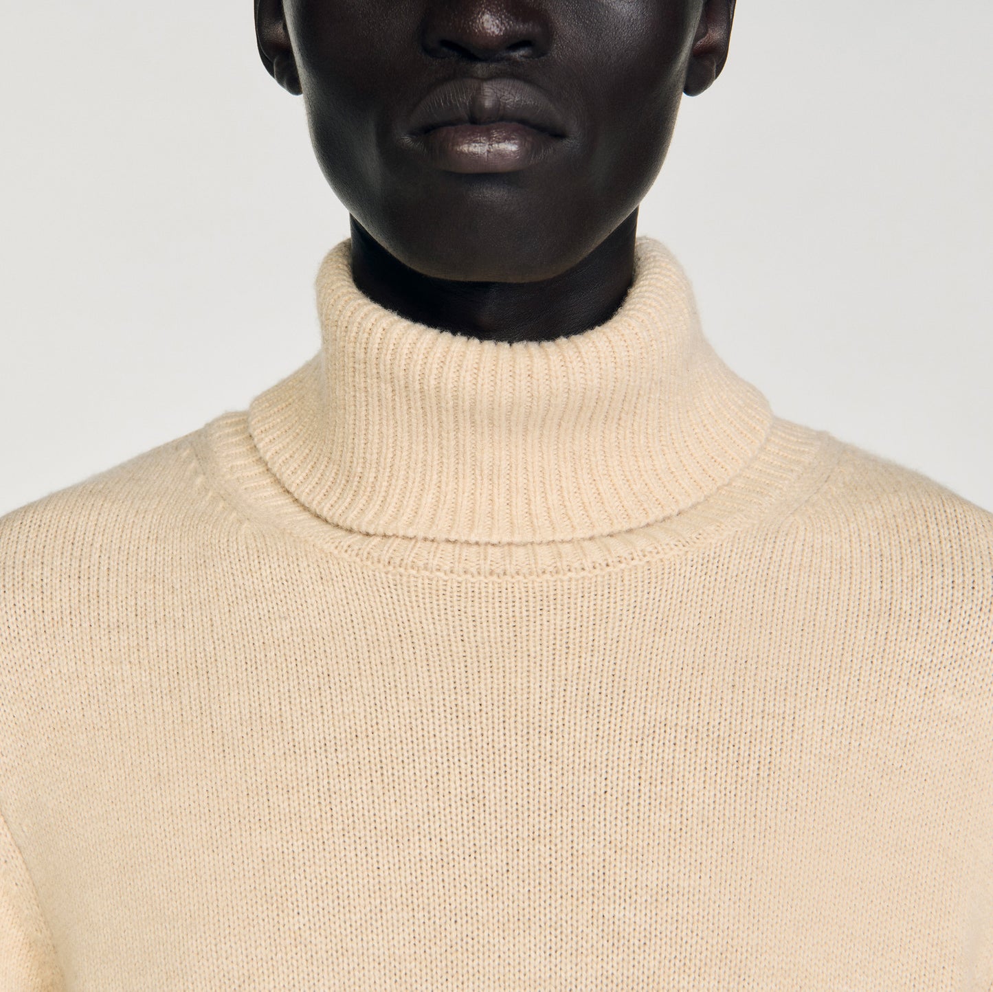 Yak Wool And Cashmere Turtleneck Jumper Beige