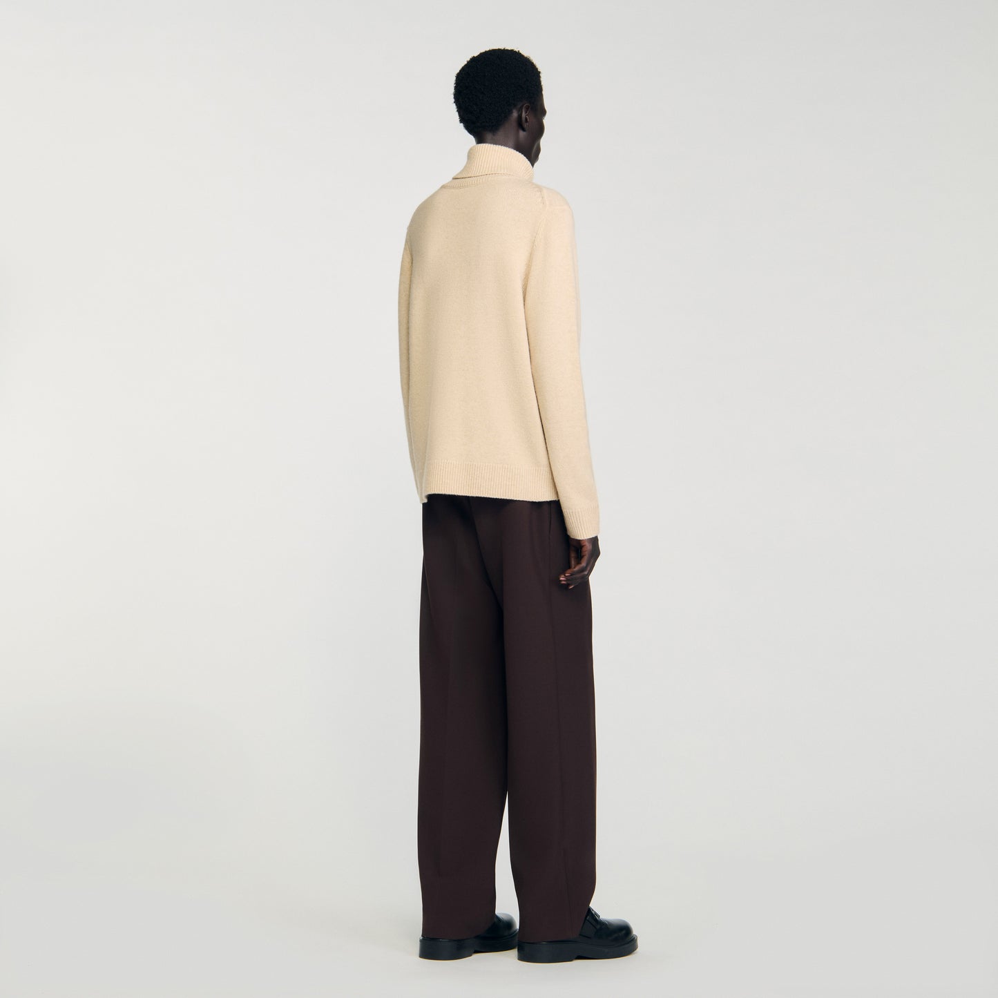 Yak Wool And Cashmere Turtleneck Jumper Beige