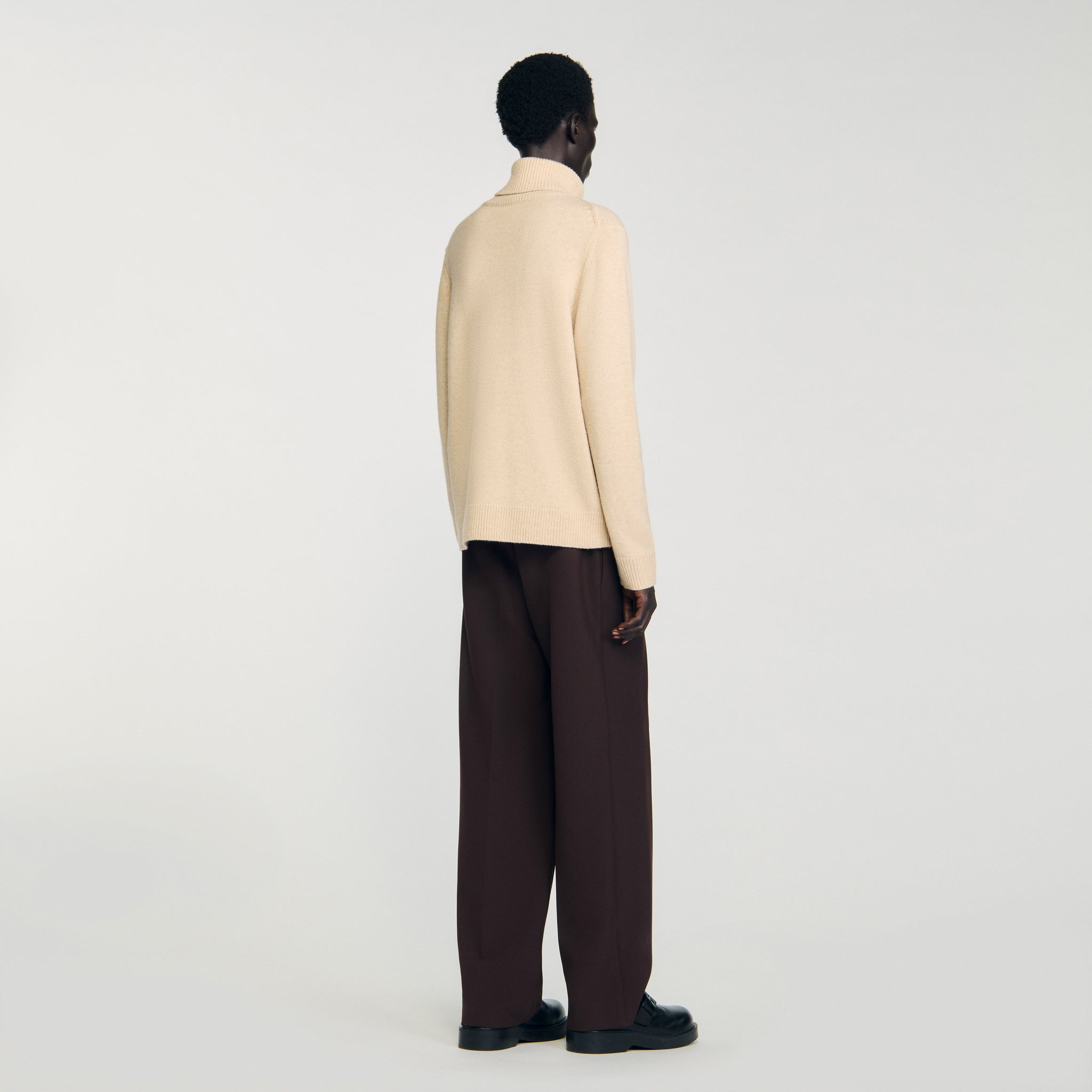 Yak Wool And Cashmere Turtleneck Jumper Beige