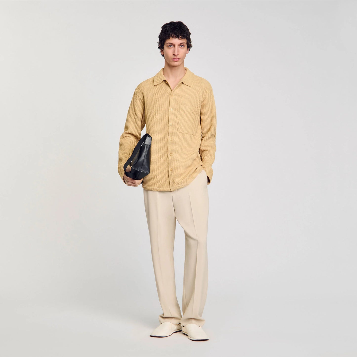 Estiny Oversized Knit Shirt Nut
