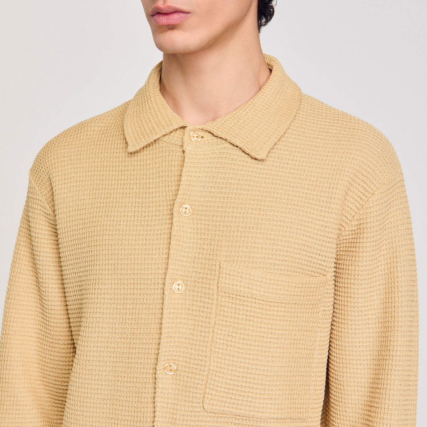 Estiny Oversized Knit Shirt Nut