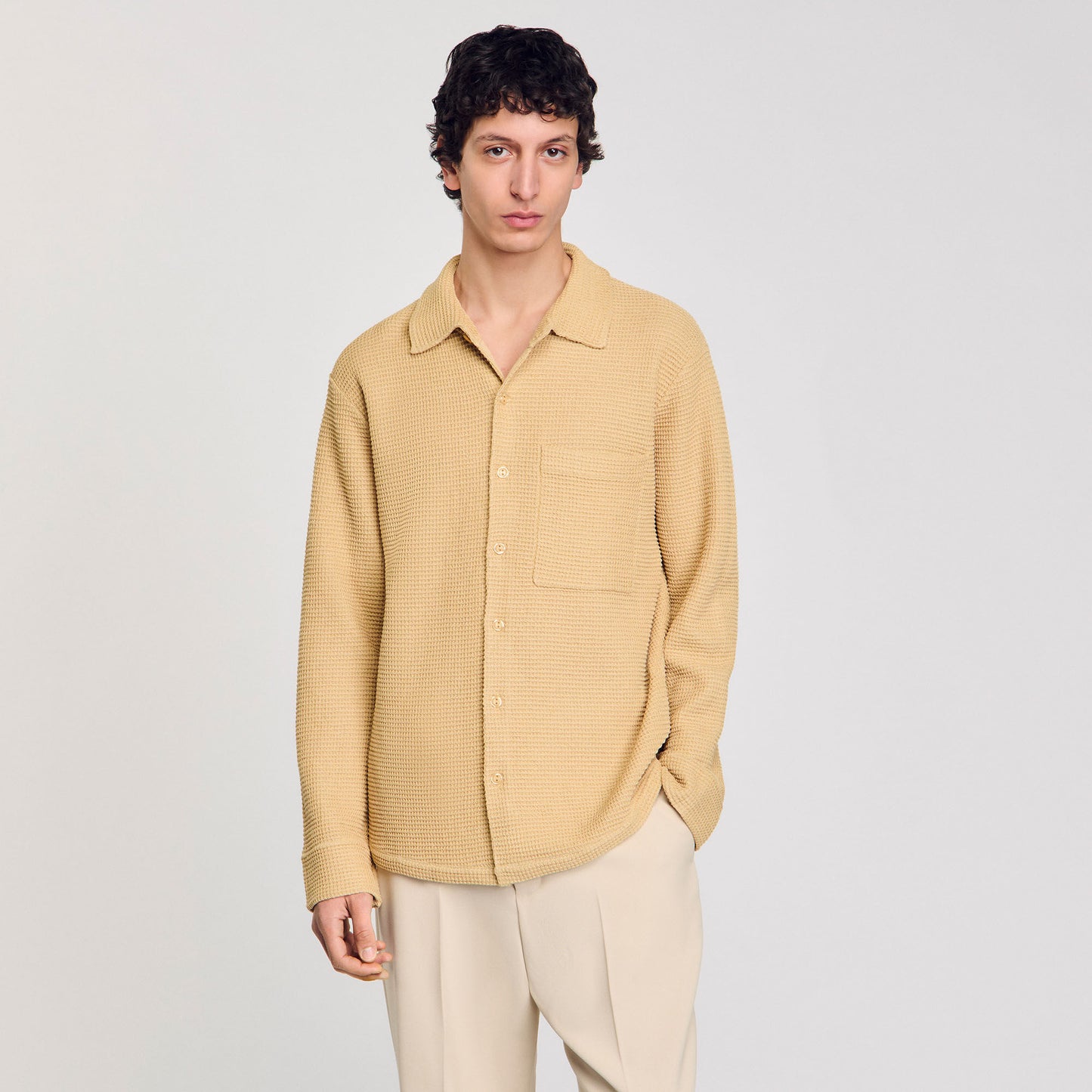 Estiny Oversized Knit Shirt Nut