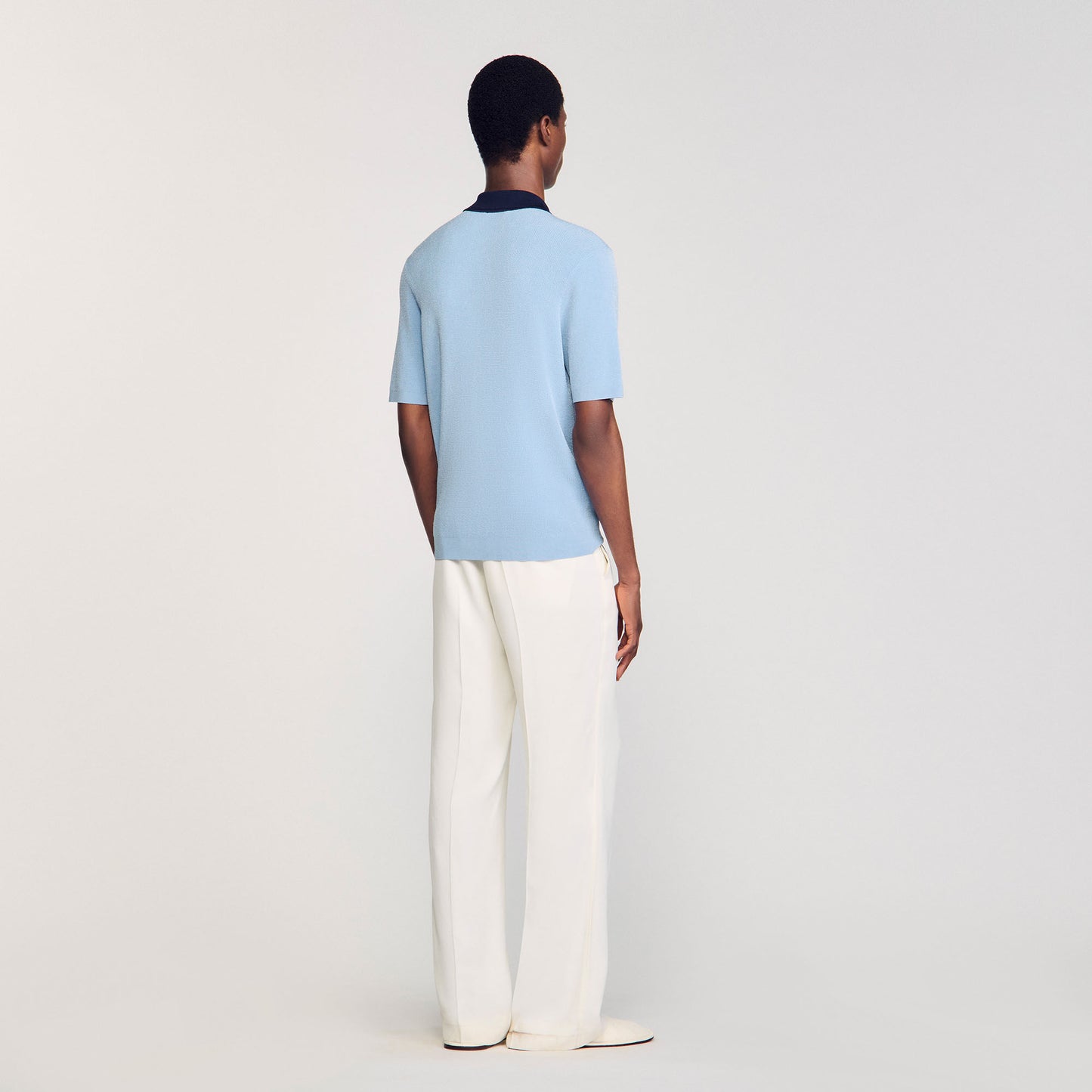 Polo Simone Two-Tone Polo Shirt Chambray.